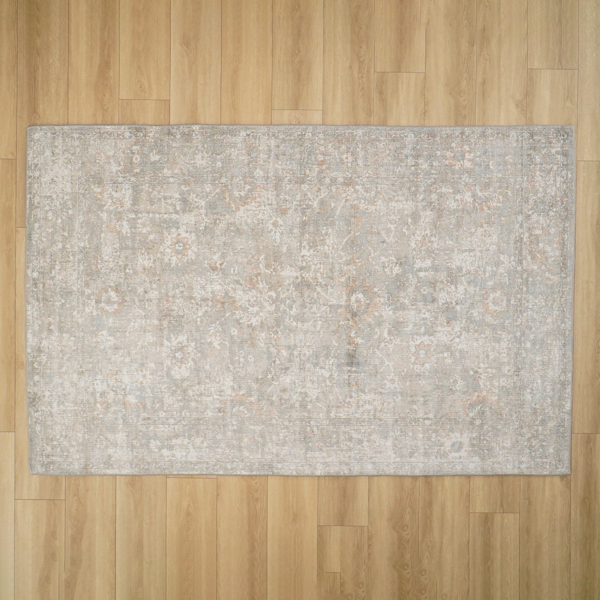 Tezgah Dokuma Vintage Desenli Klasik Gri Halı