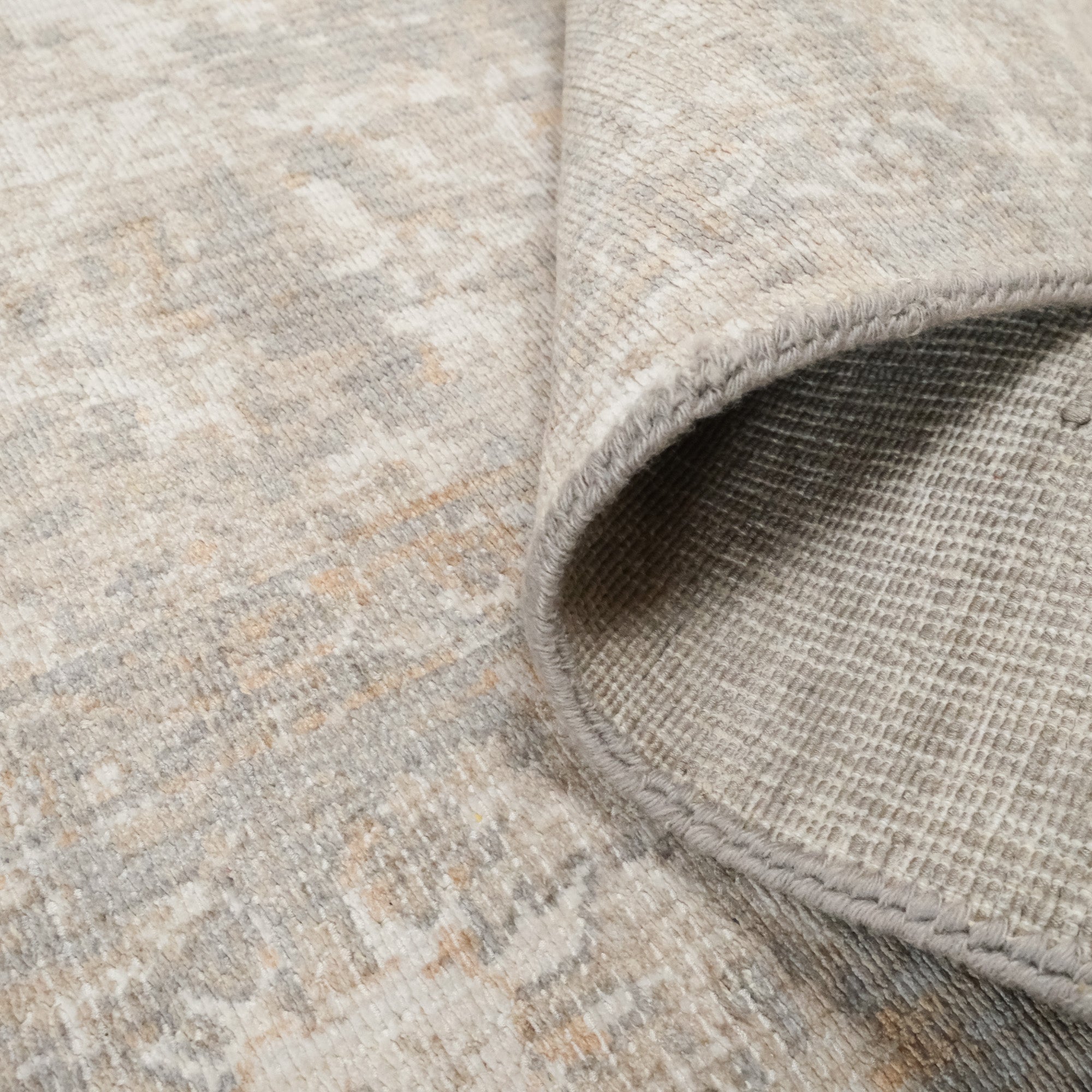 Tezgah Dokuma Vintage Desenli Klasik Gri Halı