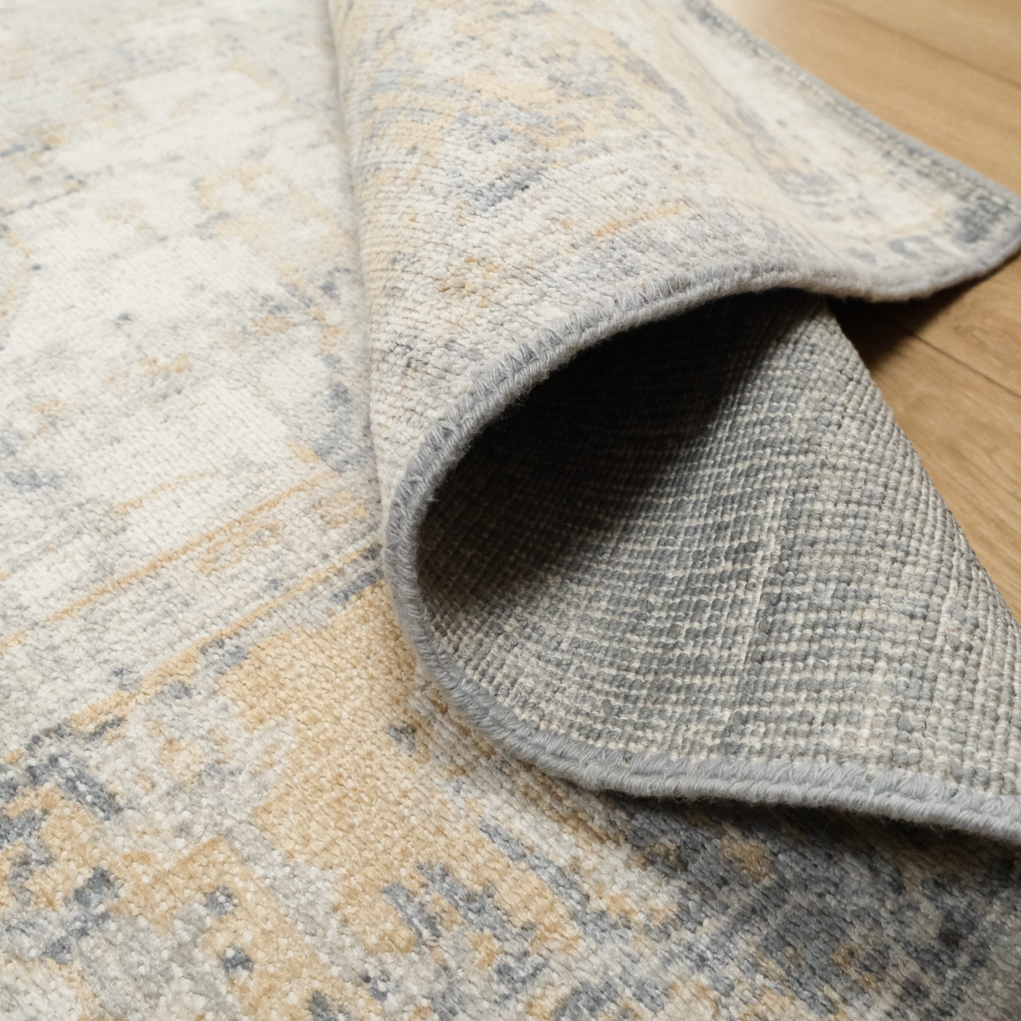 Tezgah Dokuma Vintage Desenli Mavi Klasik Halı