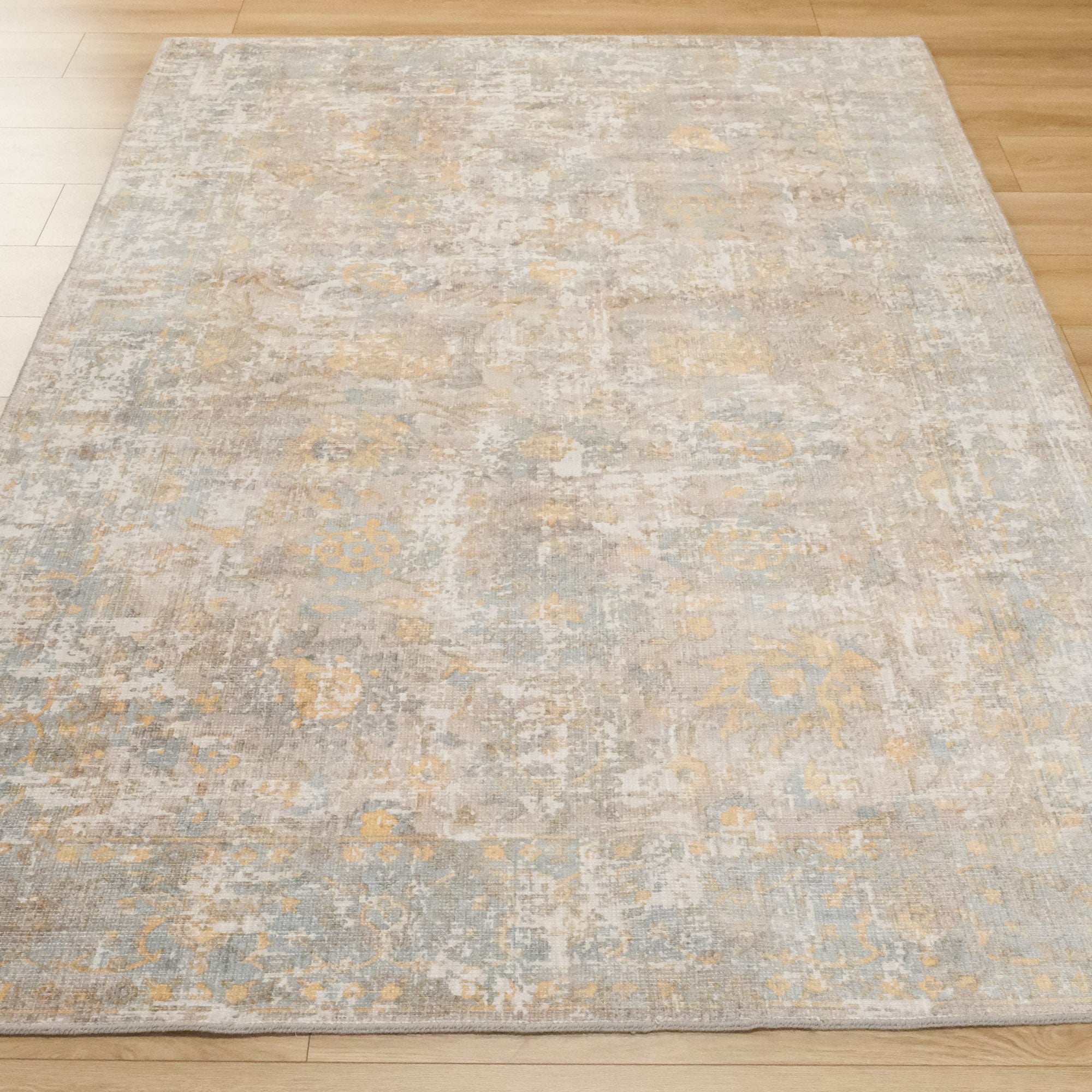 Tezgah Dokuma Vintage Desenli Mavi Halı