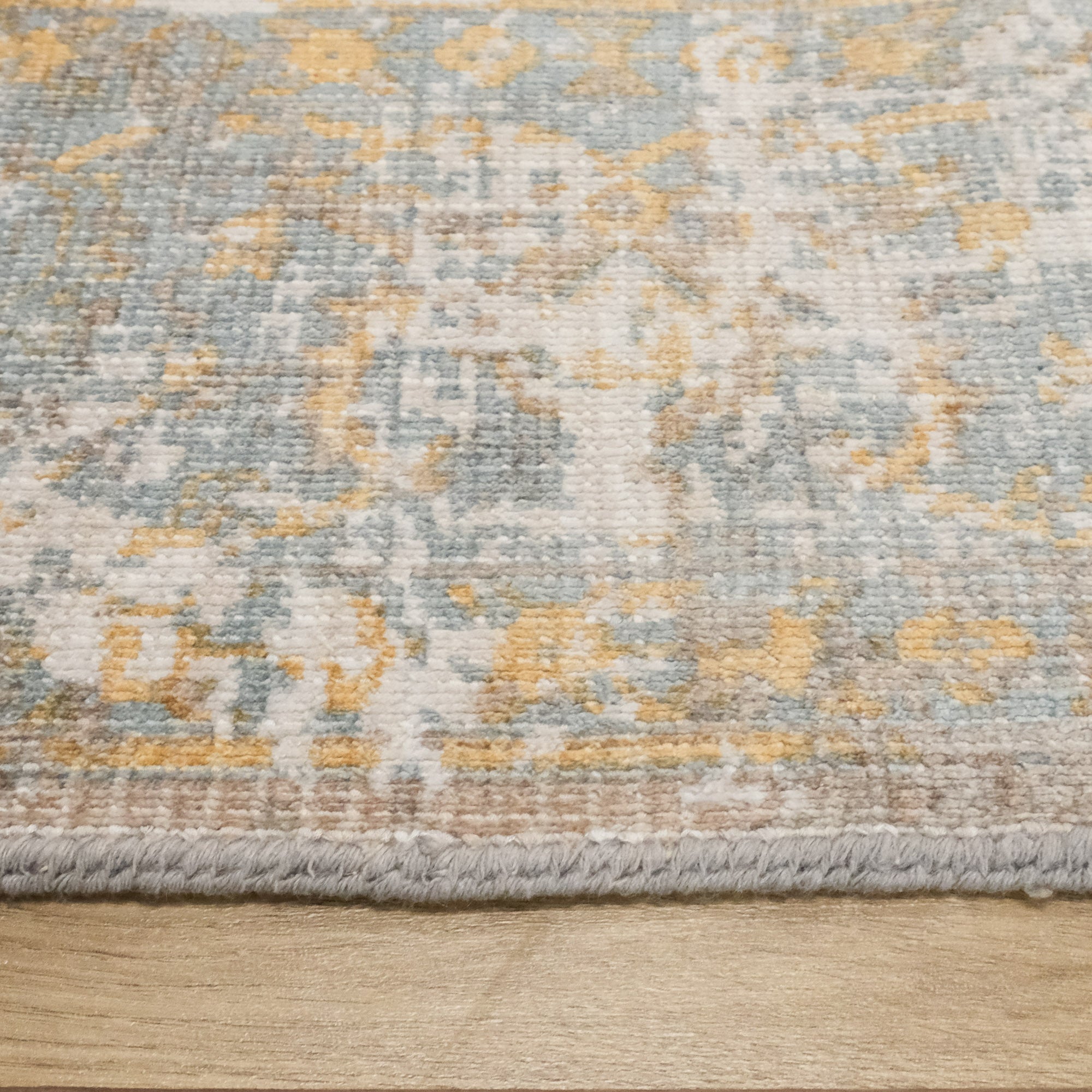 Tezgah Dokuma Vintage Desenli Mavi Halı