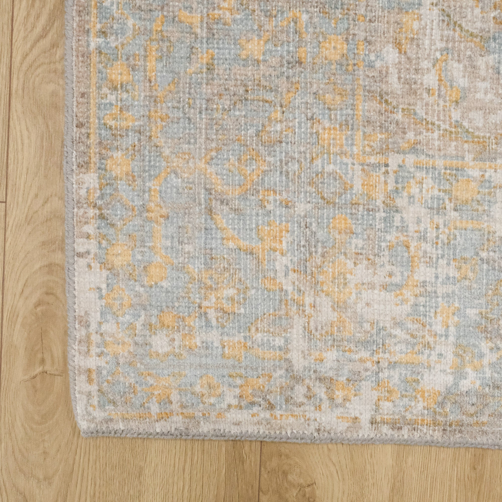 Tezgah Dokuma Vintage Desenli Mavi Halı