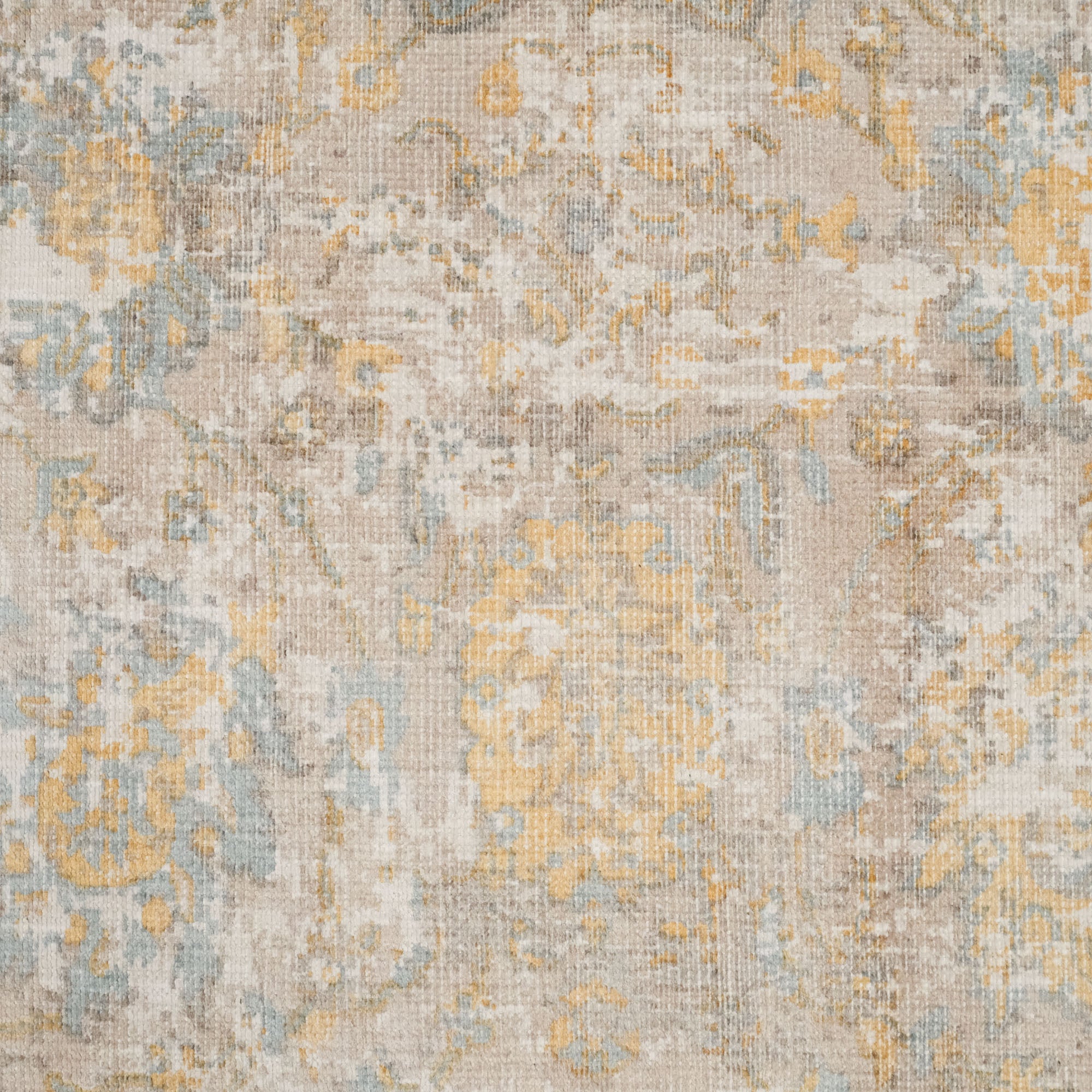 Tezgah Dokuma Vintage Desenli Mavi Halı