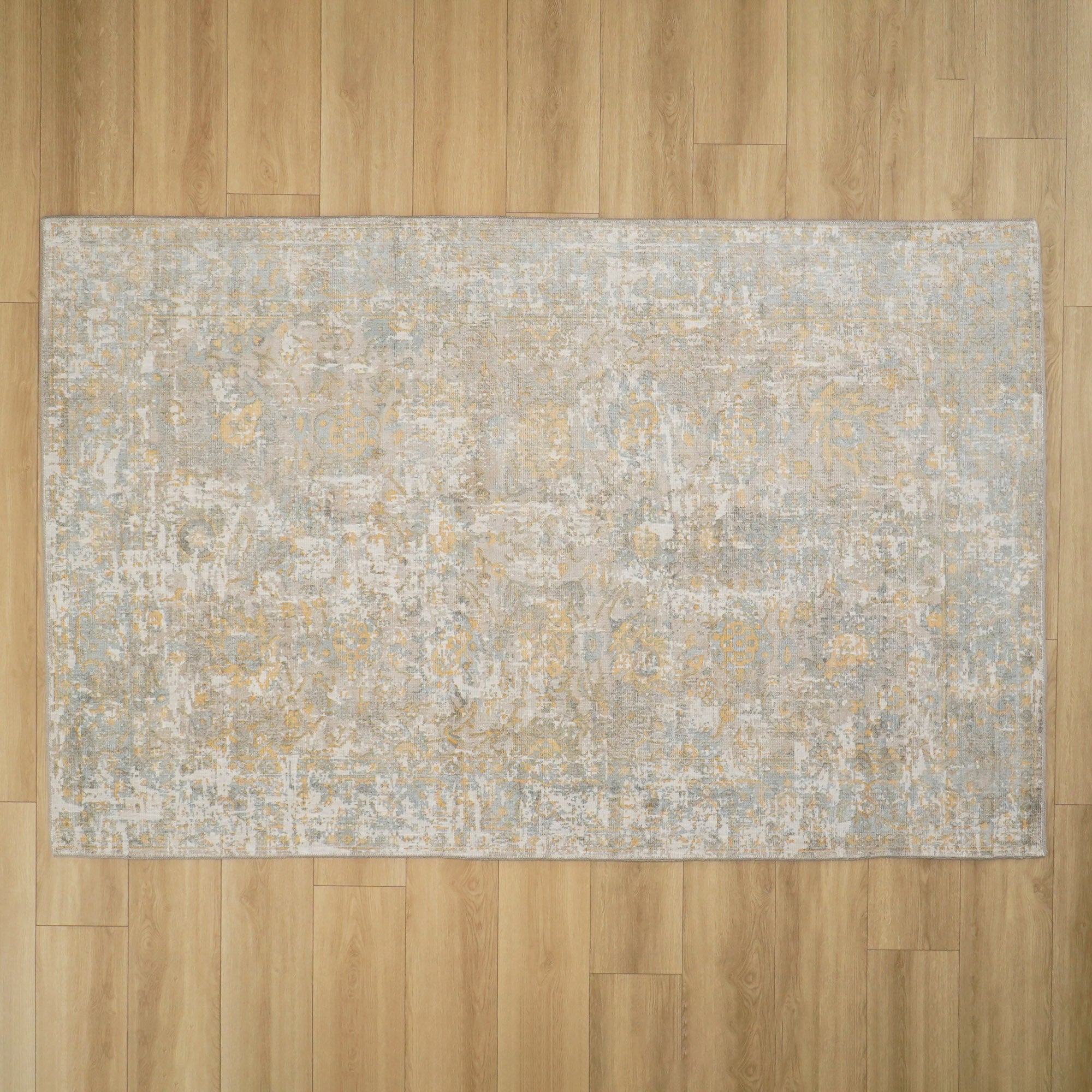 Tezgah Dokuma Vintage Desenli Mavi Halı