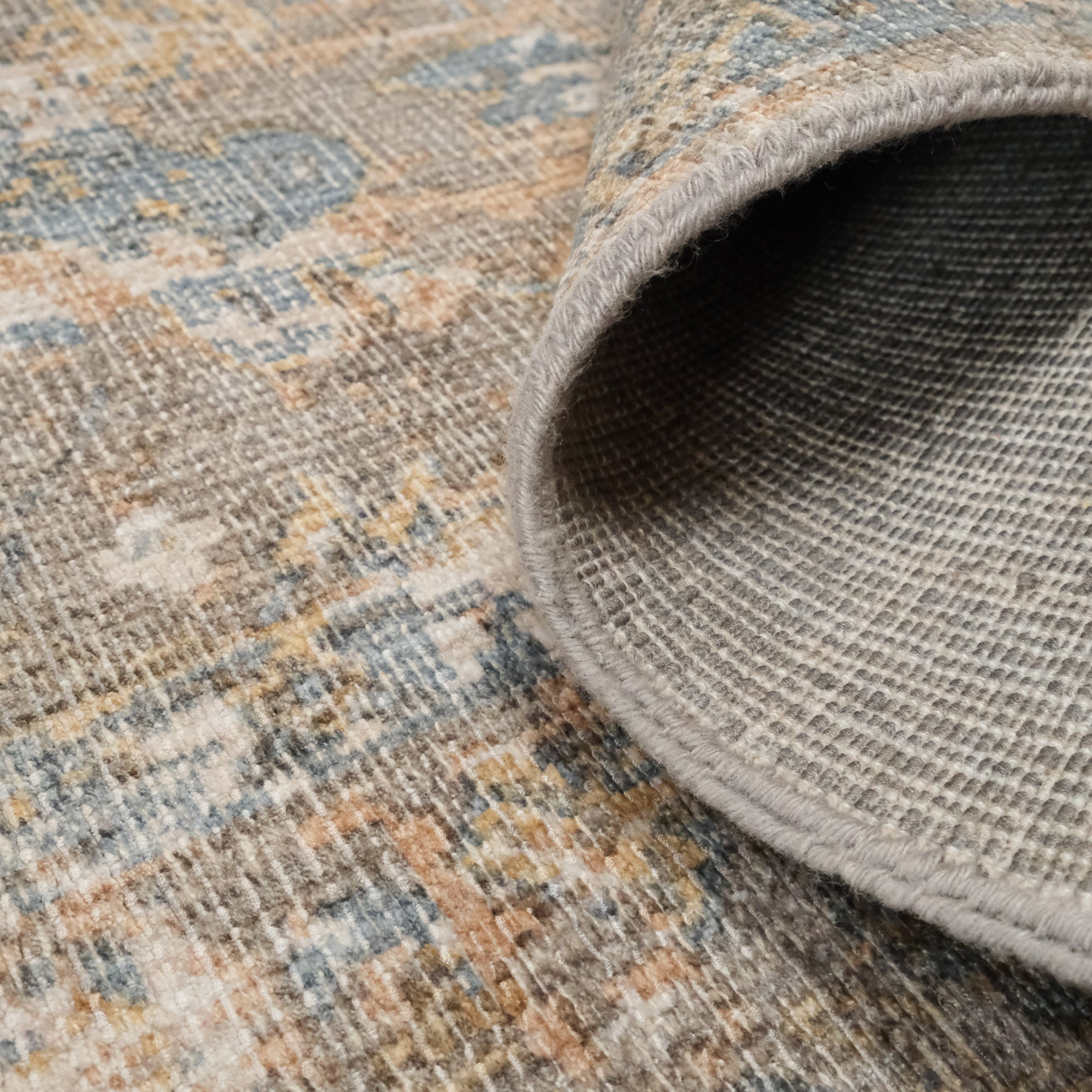 Tezgah Dokuma Vintage Desenli Gri Halı