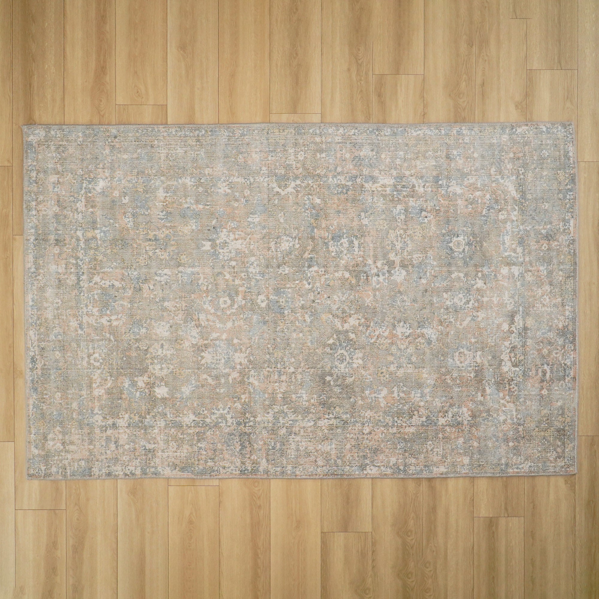 Tezgah Dokuma Vintage Desenli Gri Halı