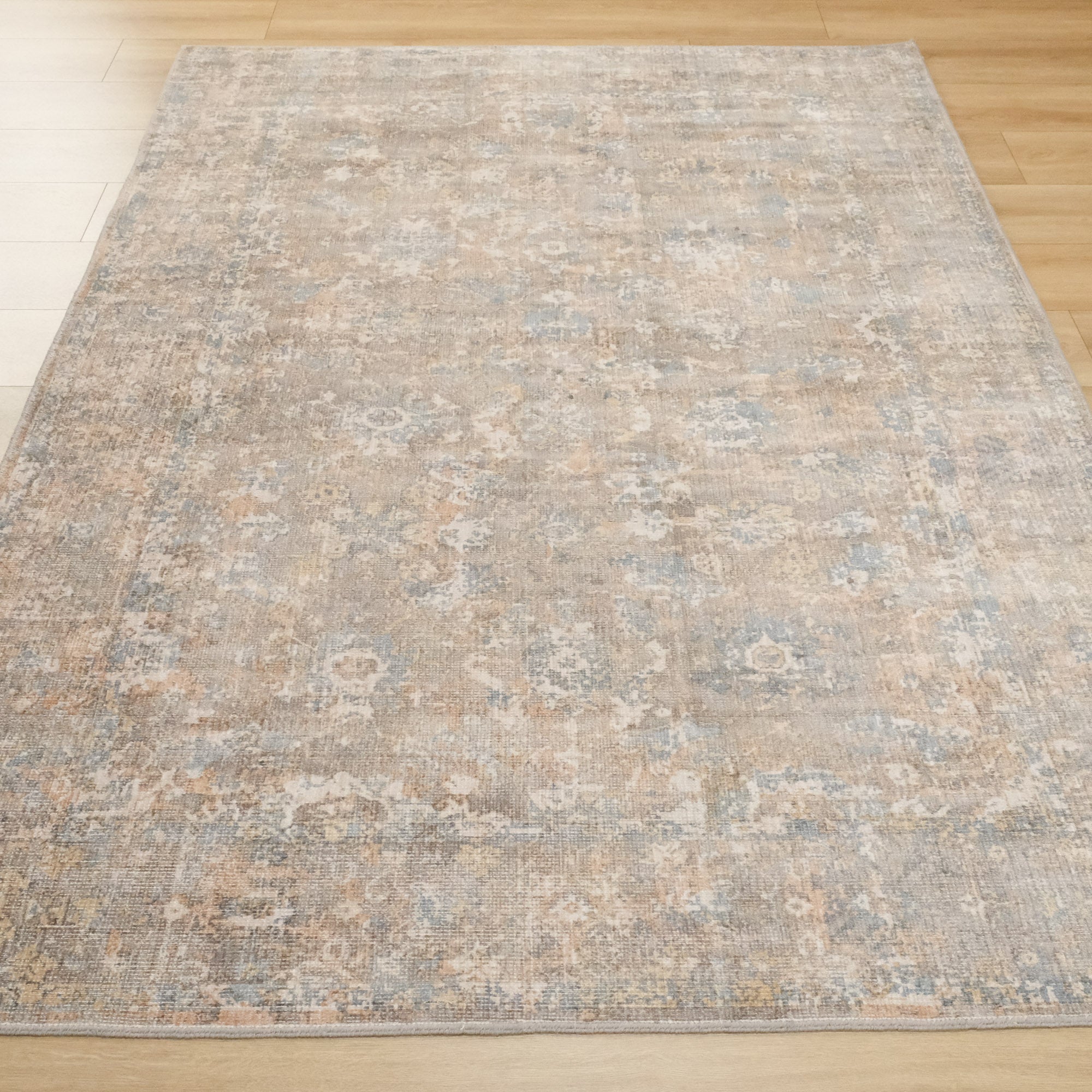 Tezgah Dokuma Vintage Desenli Gri Halı