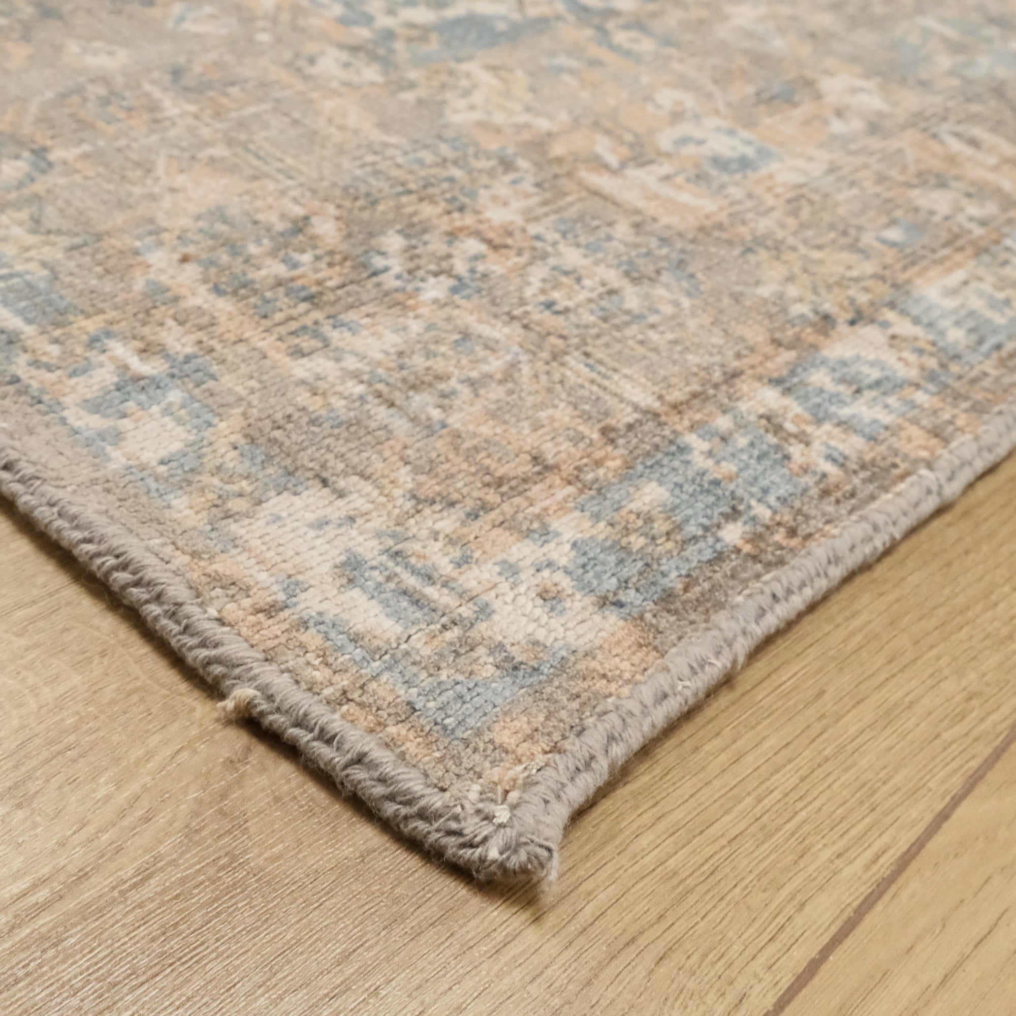 Tezgah Dokuma Vintage Desenli Gri Halı