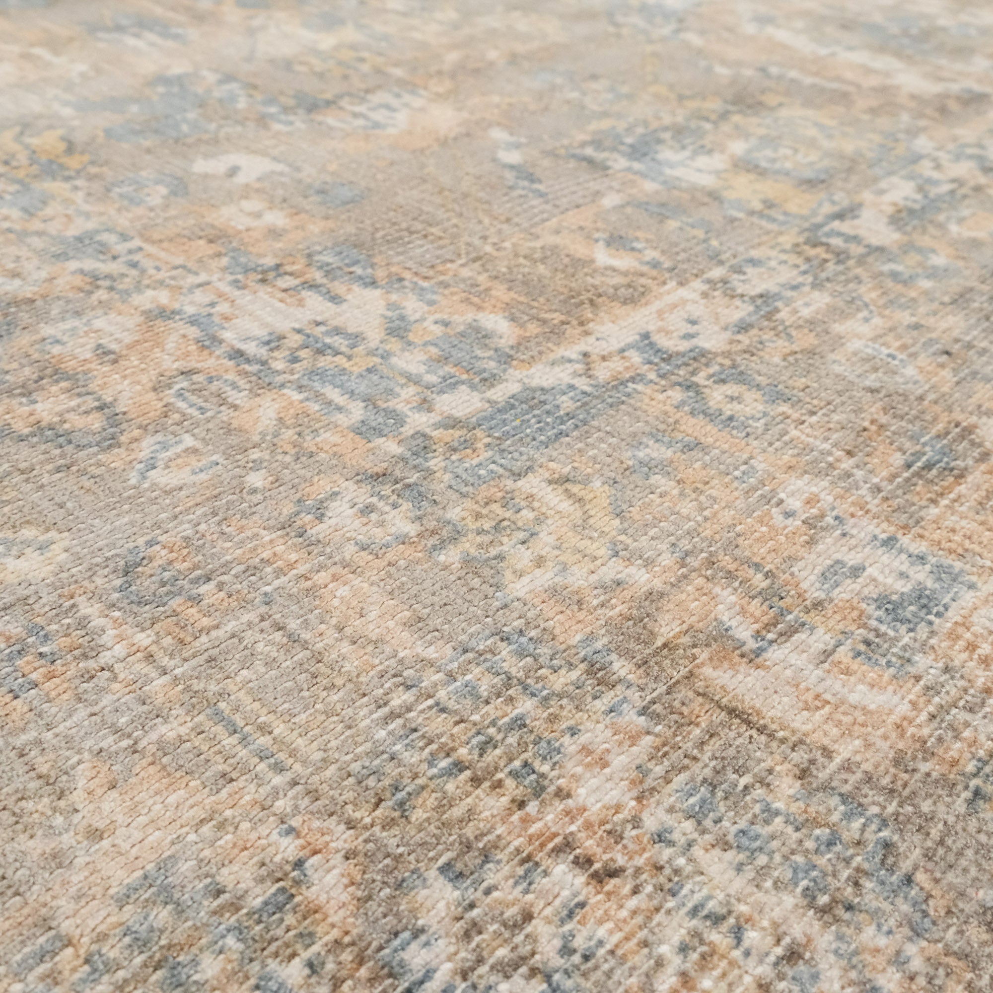 Tezgah Dokuma Vintage Desenli Gri Halı