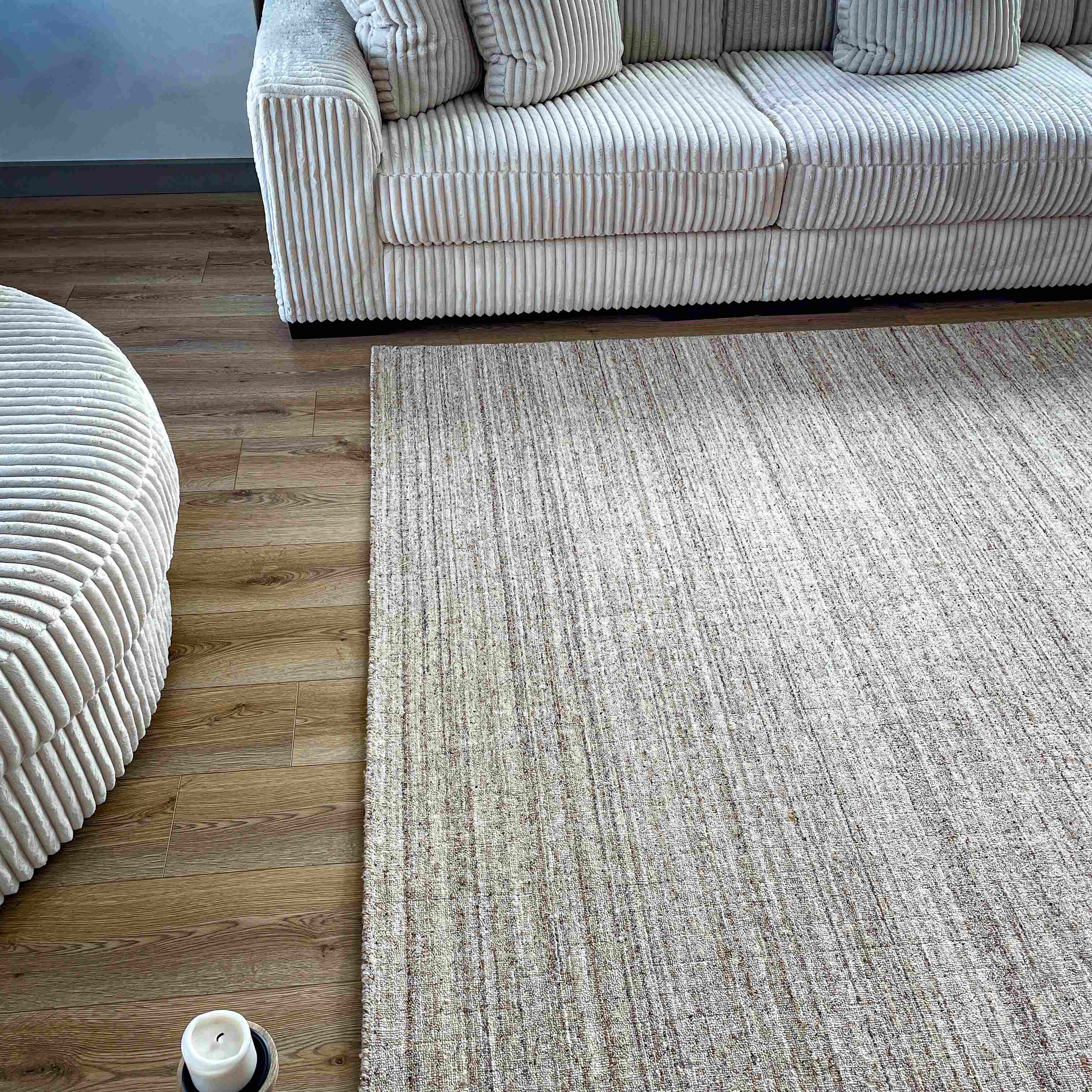 Hand Woven Plain Patterned Beige Carpet