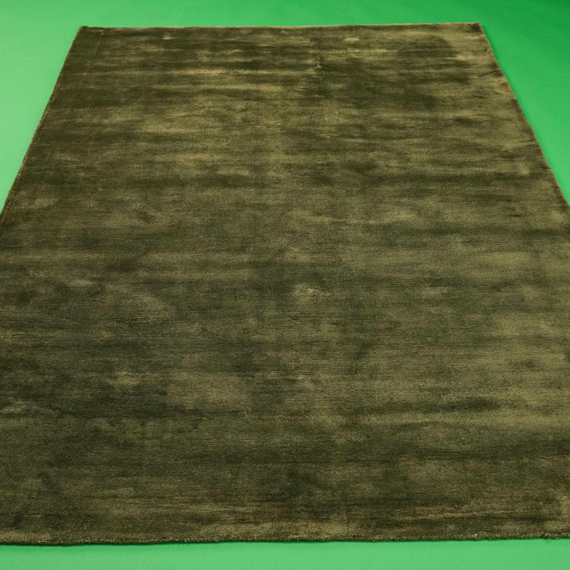Bench Woven Simple Patterned Green Viscose Rug
