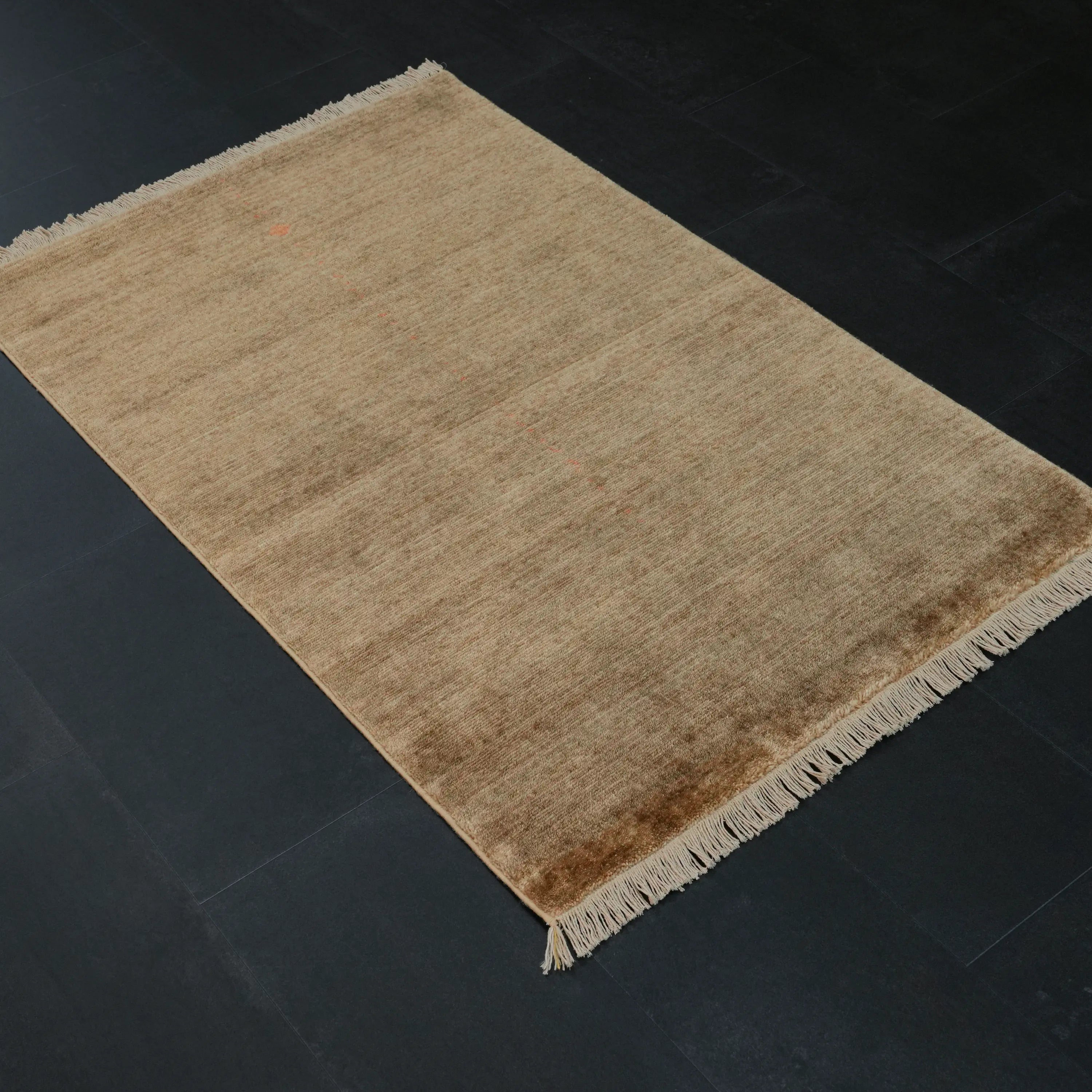 Haki Yeşil Tencel Tezgah Dokuma Baş Başa Seccade