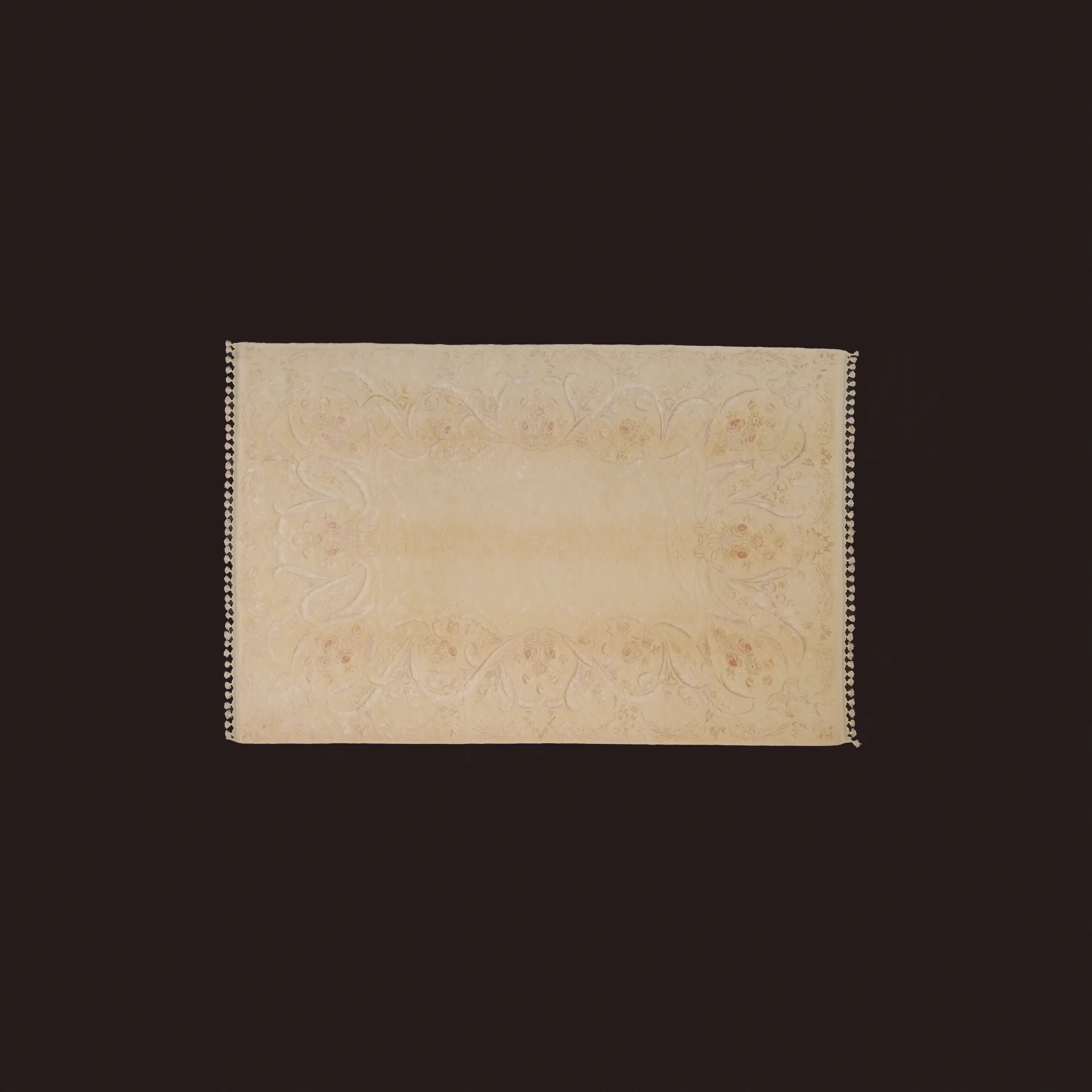 Hanzâde Serisi El Dokuma Çiçek Desenli Krem İpekli Halı