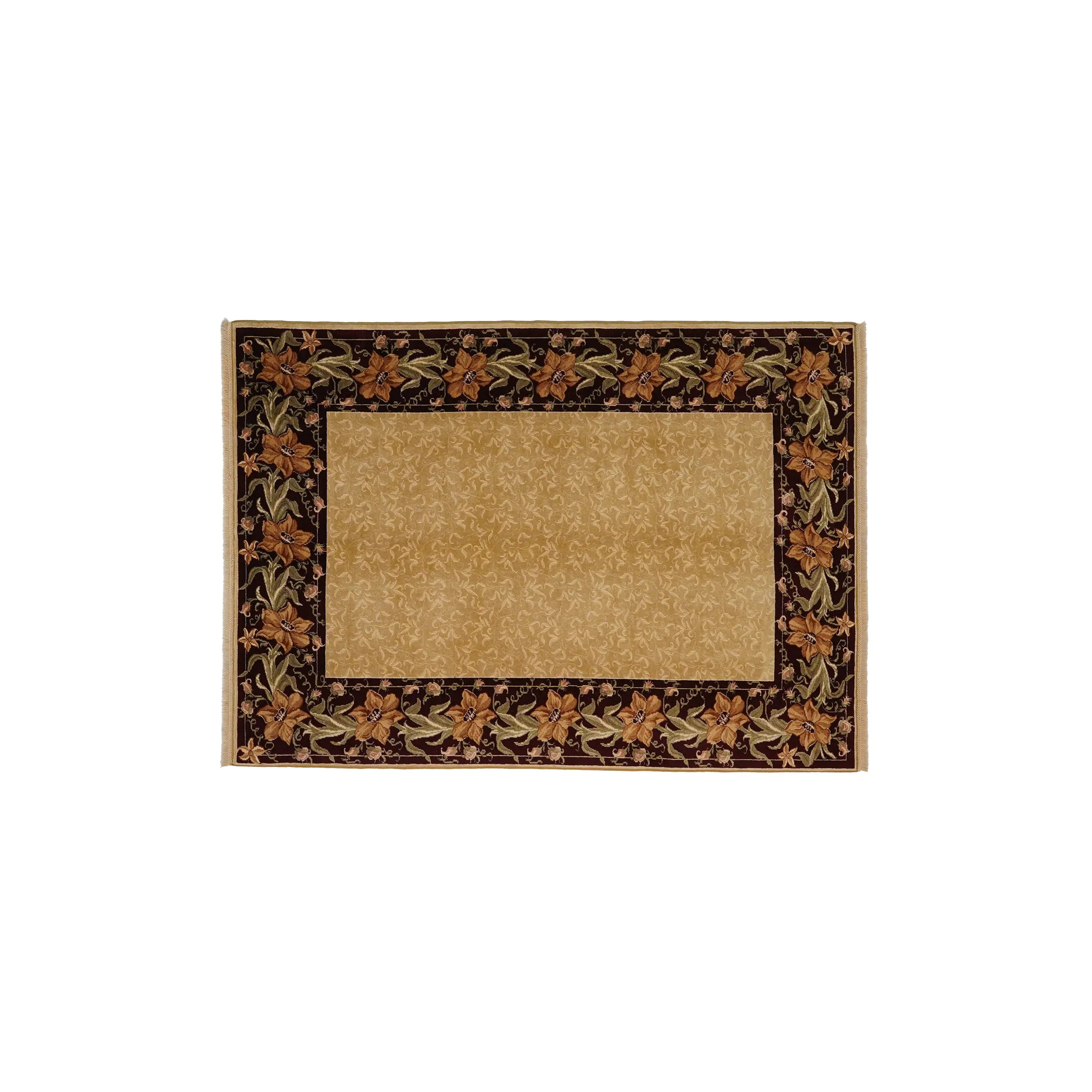 Harem Serisi El Dokuma Uşak Desenli Bej Yün Halı