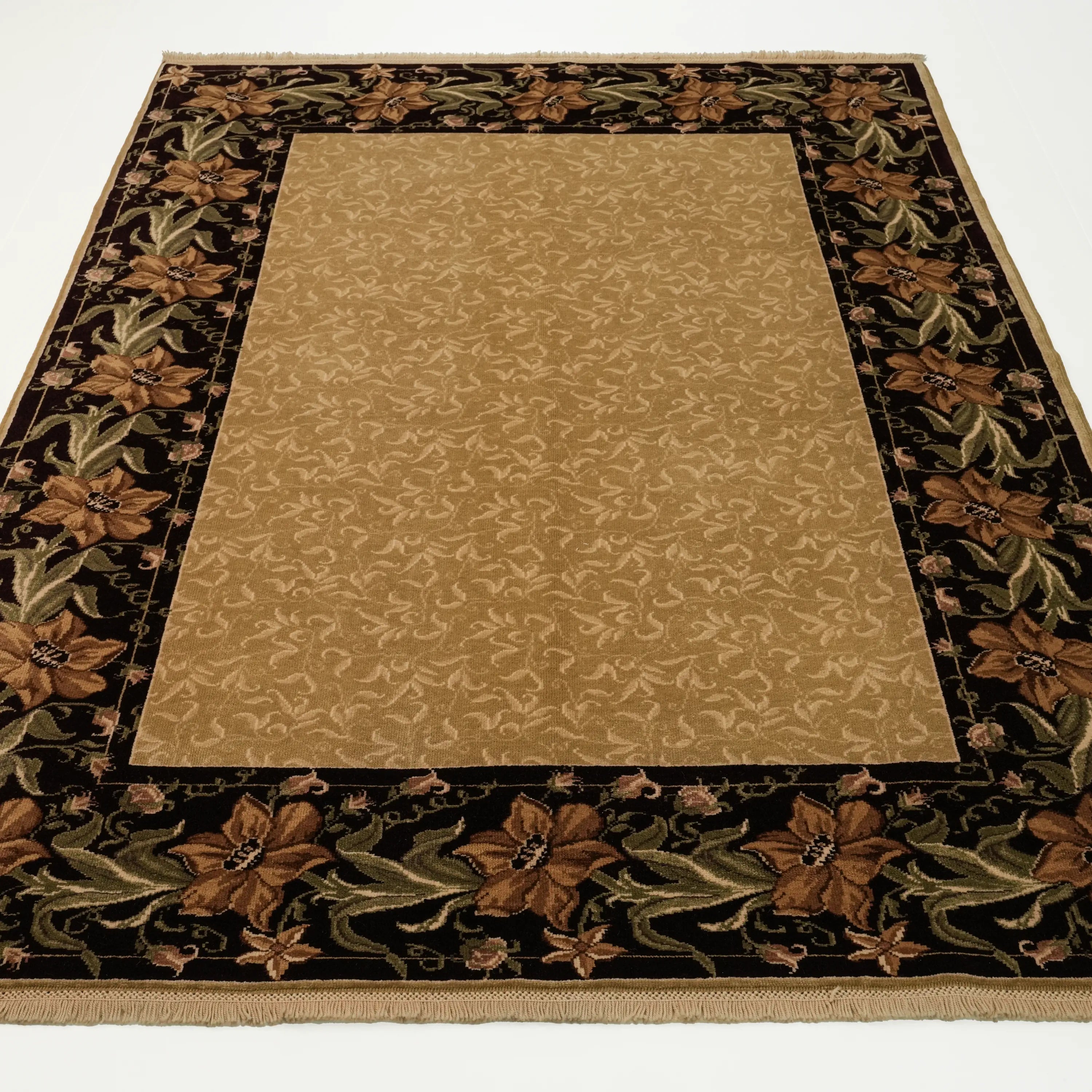 Harem Serisi El Dokuma Uşak Desenli Bej Yün Halı