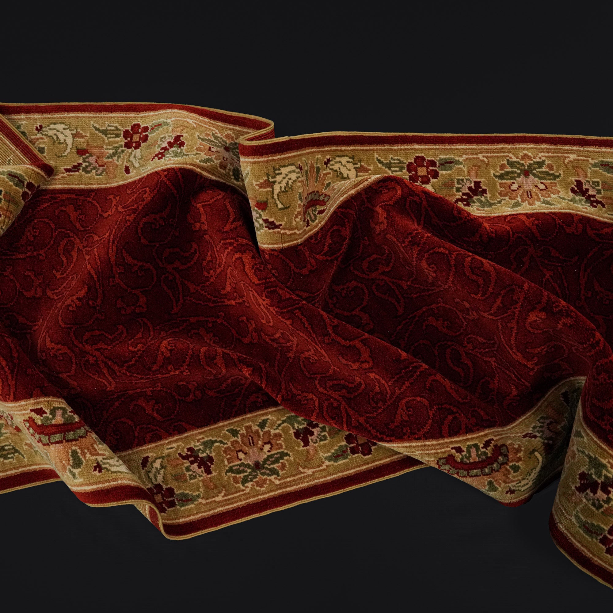 Harem Series Handwoven Uşak Pattern Burgundy Rug