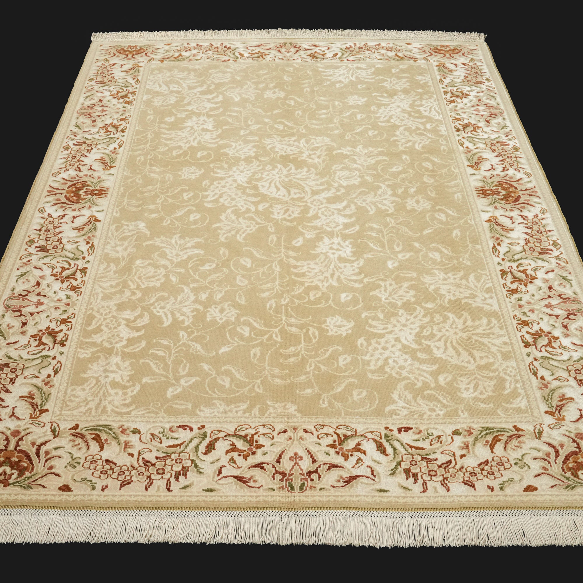 Harem Series Hand Woven Uşak Patterned Cream Carpet