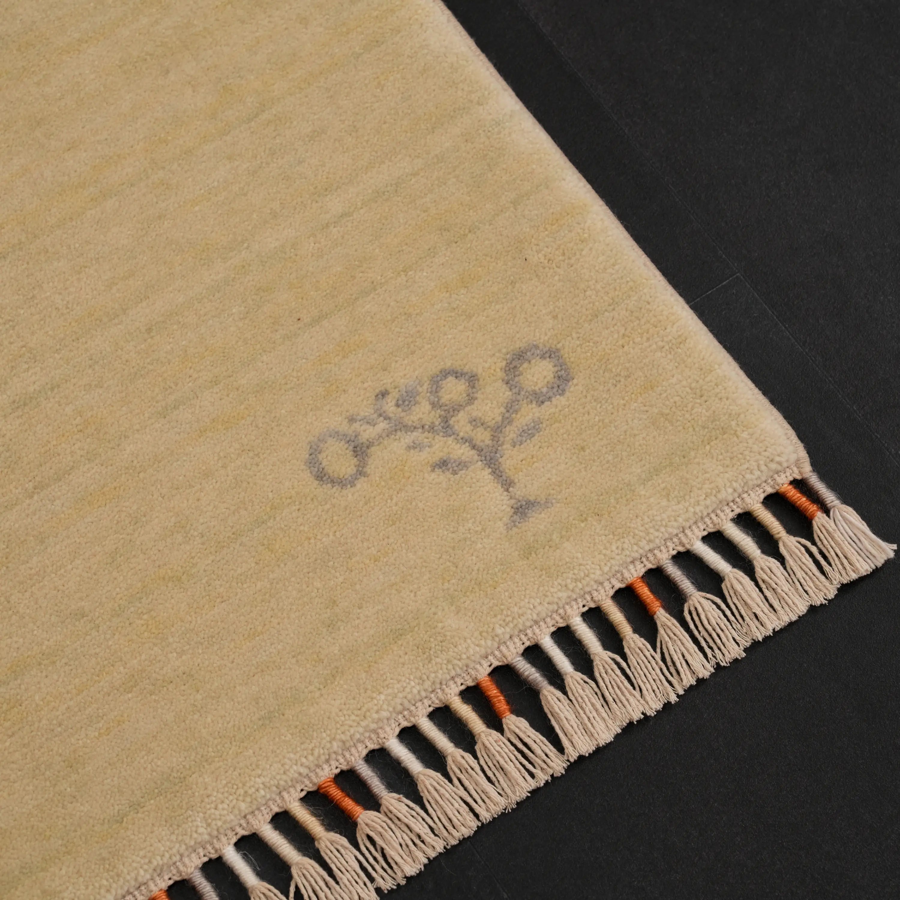 Hatıl Series Deer Patterned Natural Wool Loom-Woven Rug