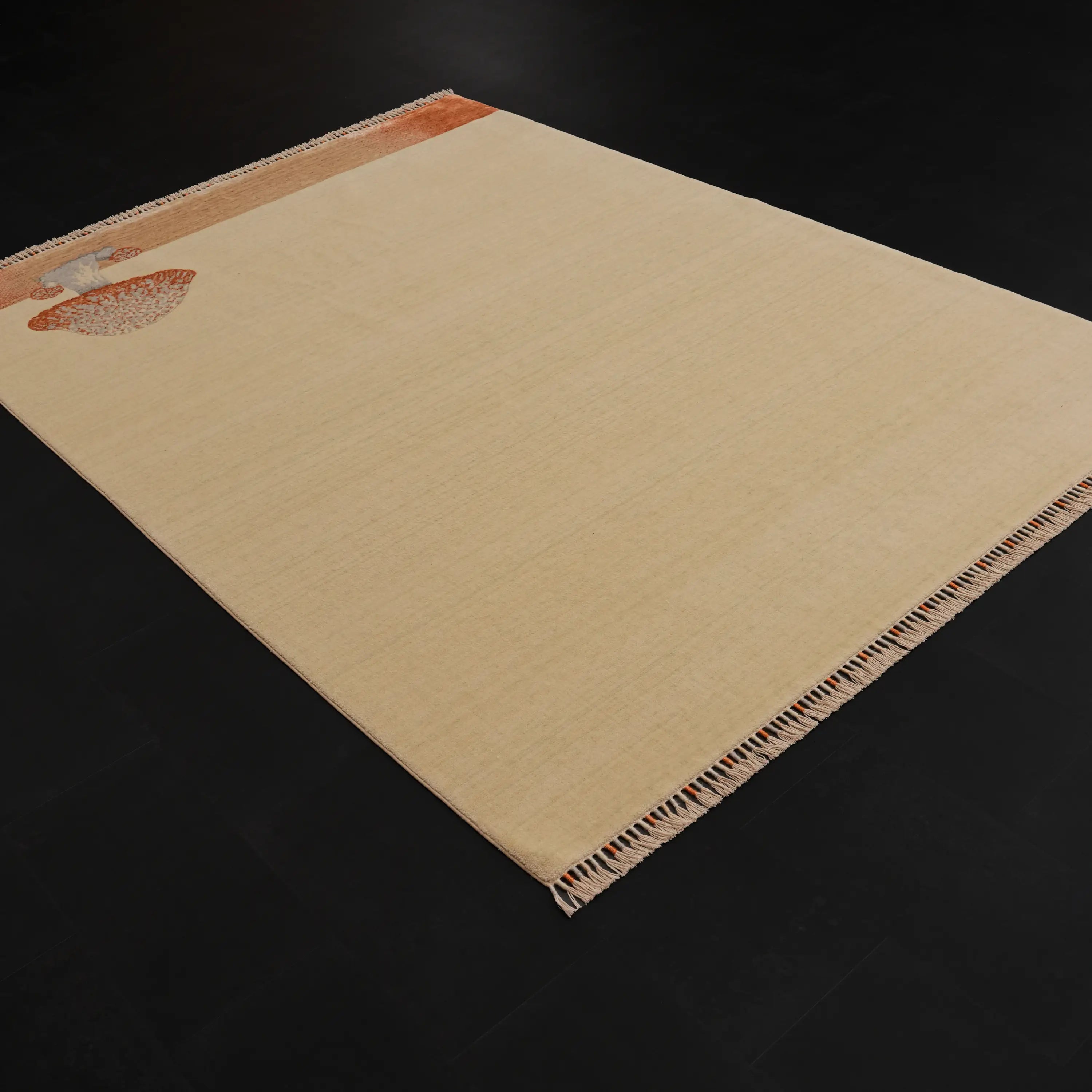 Hatıl Serisi Mantar Desenli Doğal Yün Tezgah Dokuma Halı