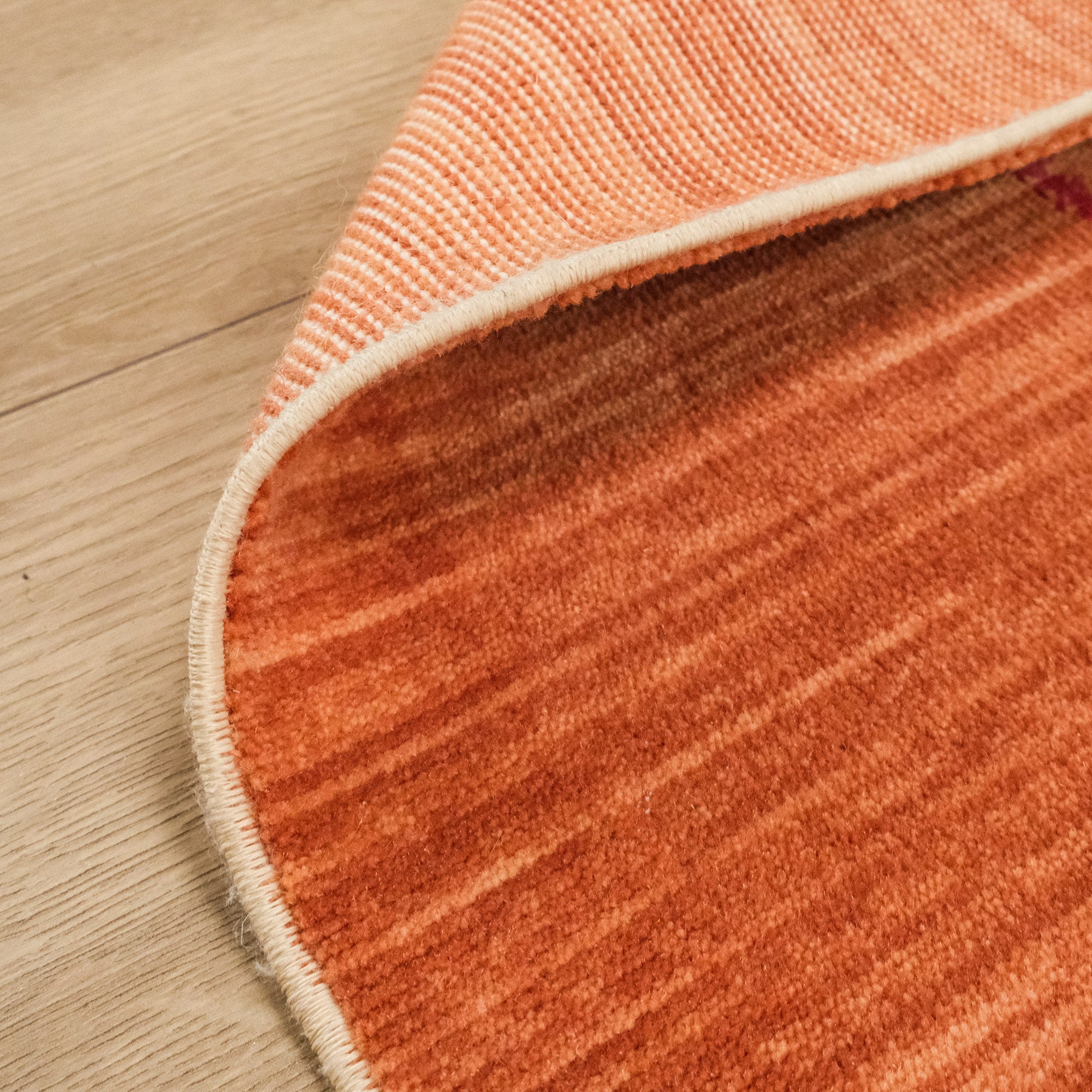 Heritage Series Geometry Patterned Orange Loom-Woven Rug