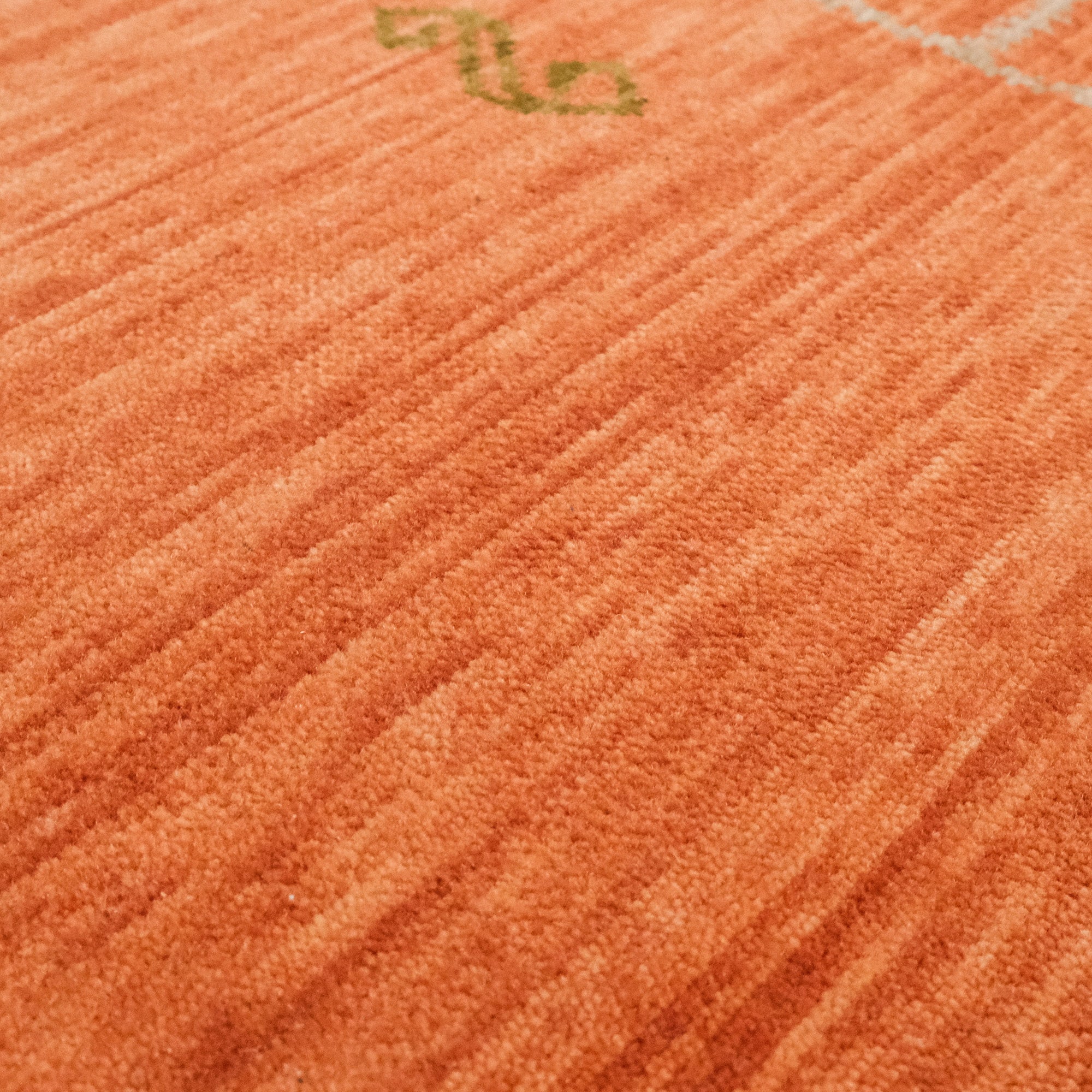 Heritage Series Geometry Patterned Orange Loom-Woven Rug