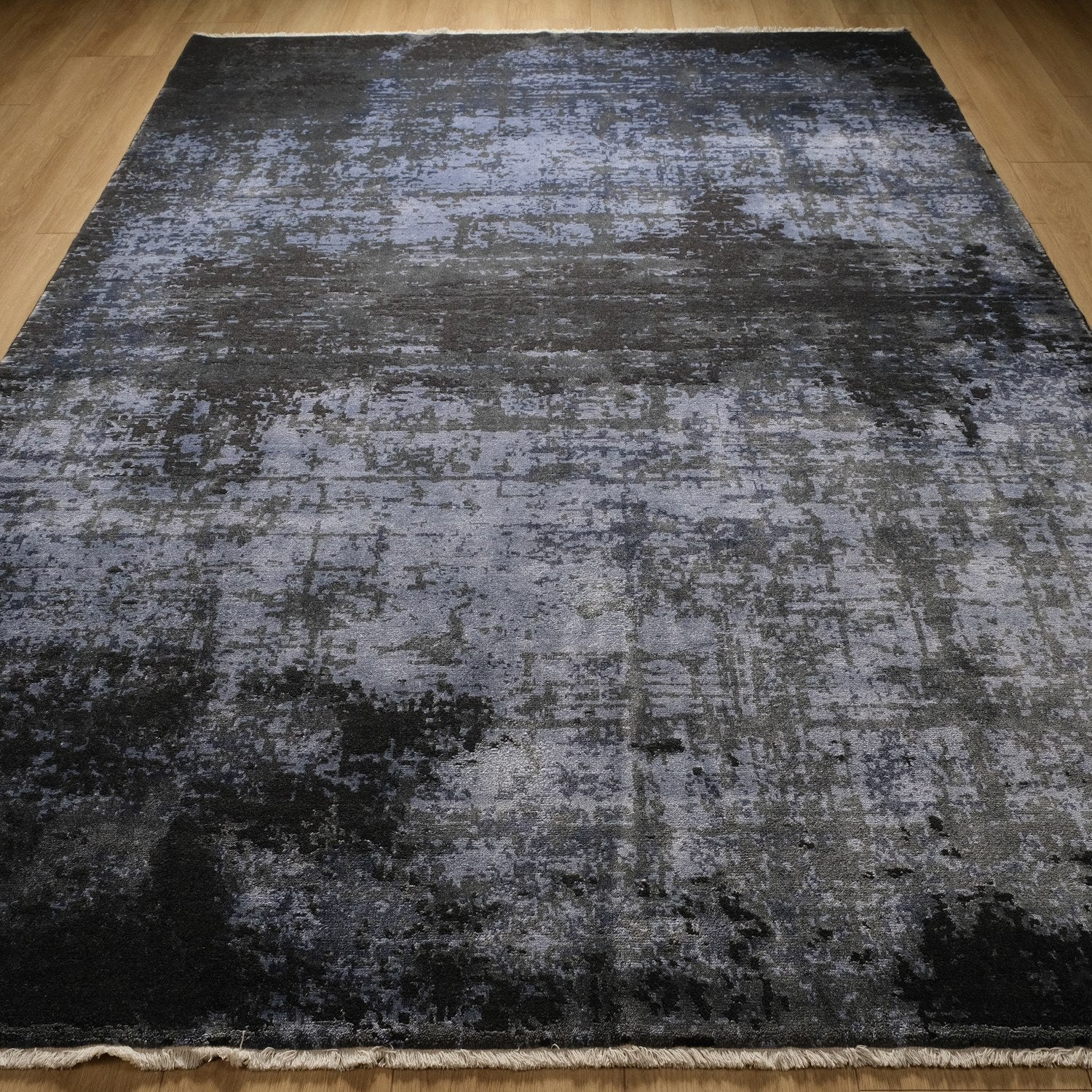 Heritage Serisi Tezgah Dokuma Soyut Desenli Lacivert Halı