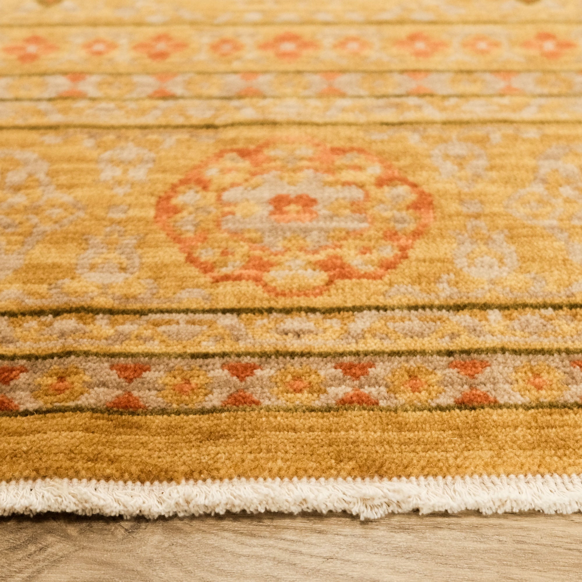 Heritage Serisi Memlük Desenli Sarı Tezgah Dokuma Halı