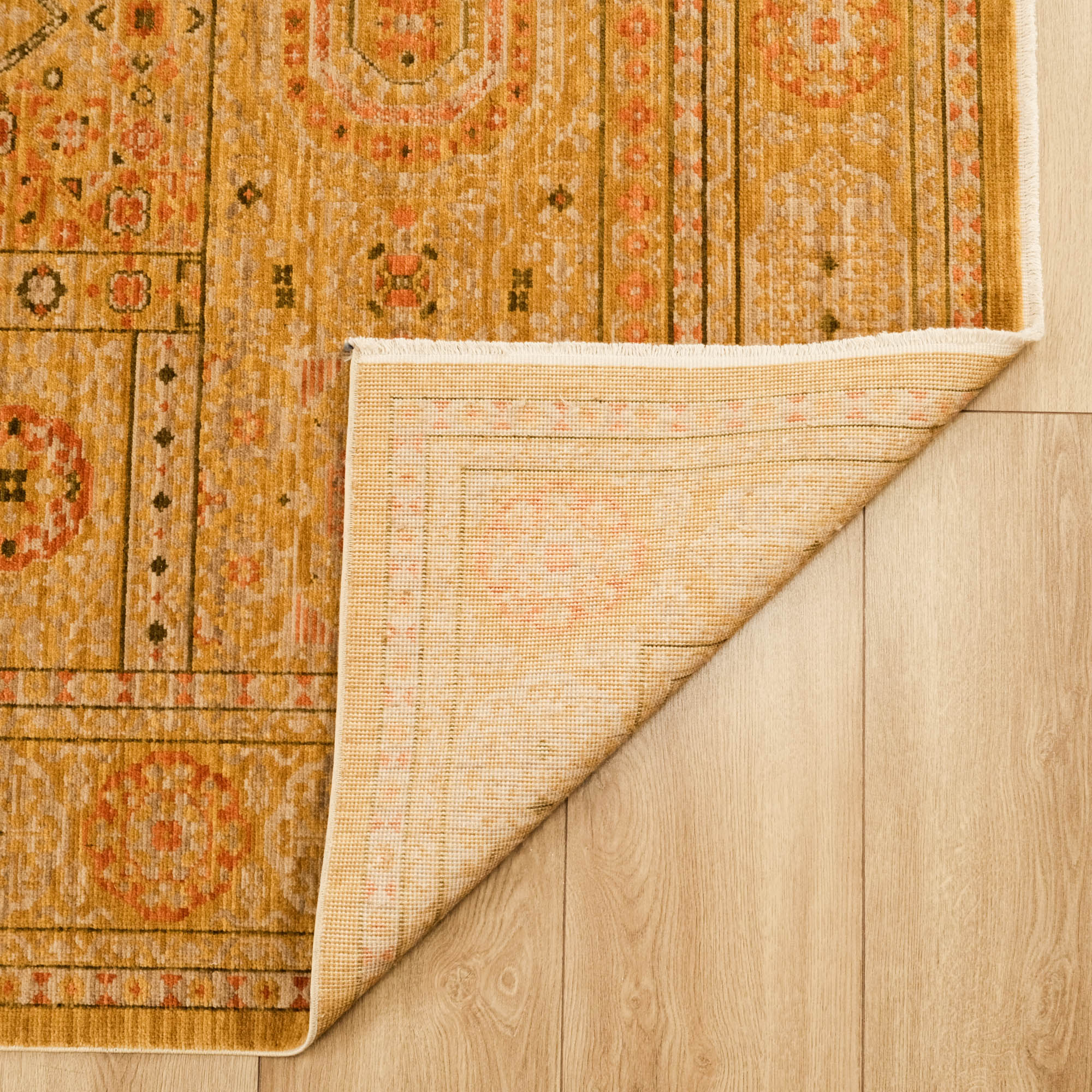 Heritage Serisi Memlük Desenli Sarı Tezgah Dokuma Halı