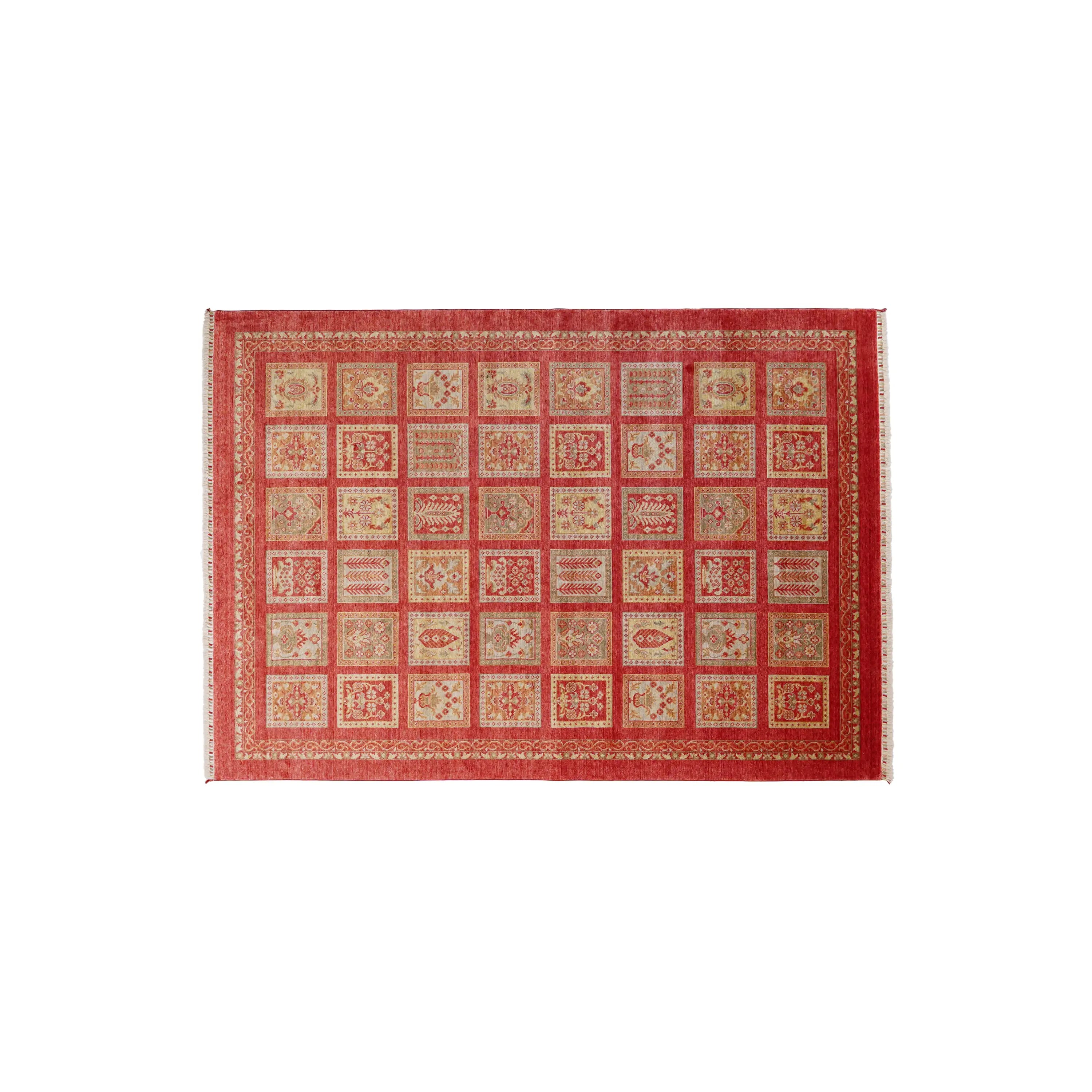 Heritage Series Authentic Patterned Red Tencel Loom Woven Rug