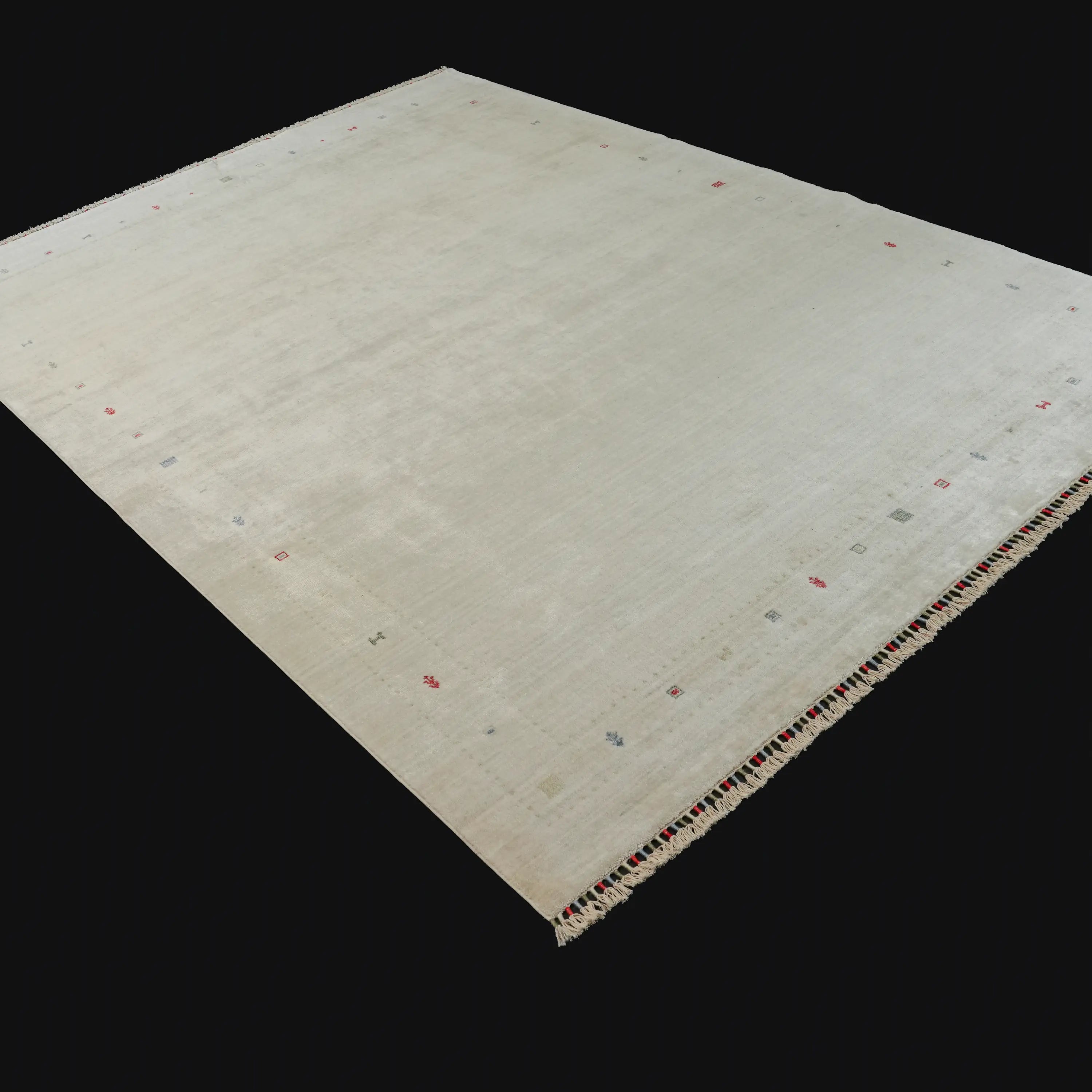 Heritage Serisi Sade Desenli Krem Tencel Tezgah Dokuma Halı