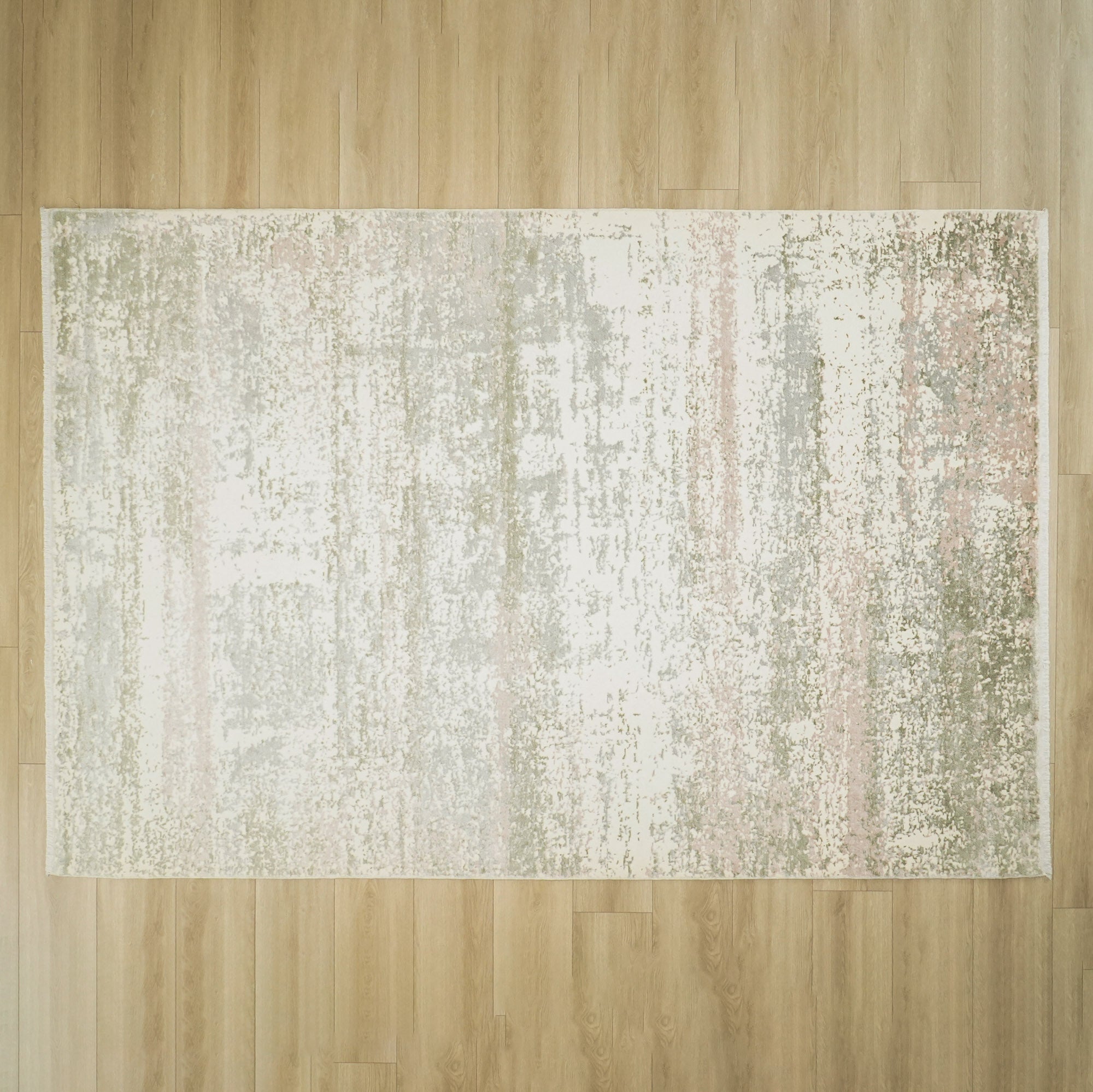 Heritage Serisi Soyut Desenli Yeşil Yün Halı