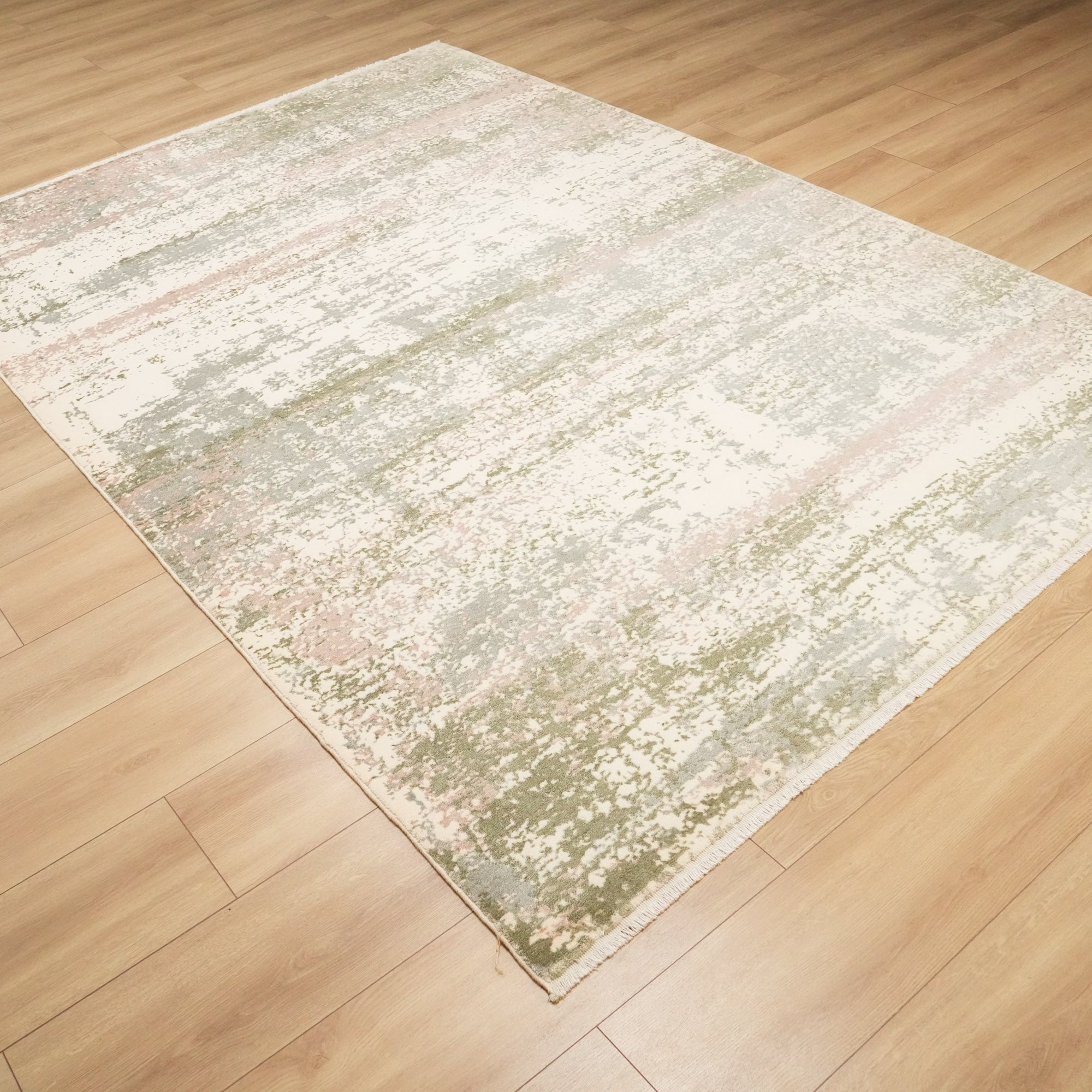 Heritage Serisi Soyut Desenli Yeşil Yün Halı