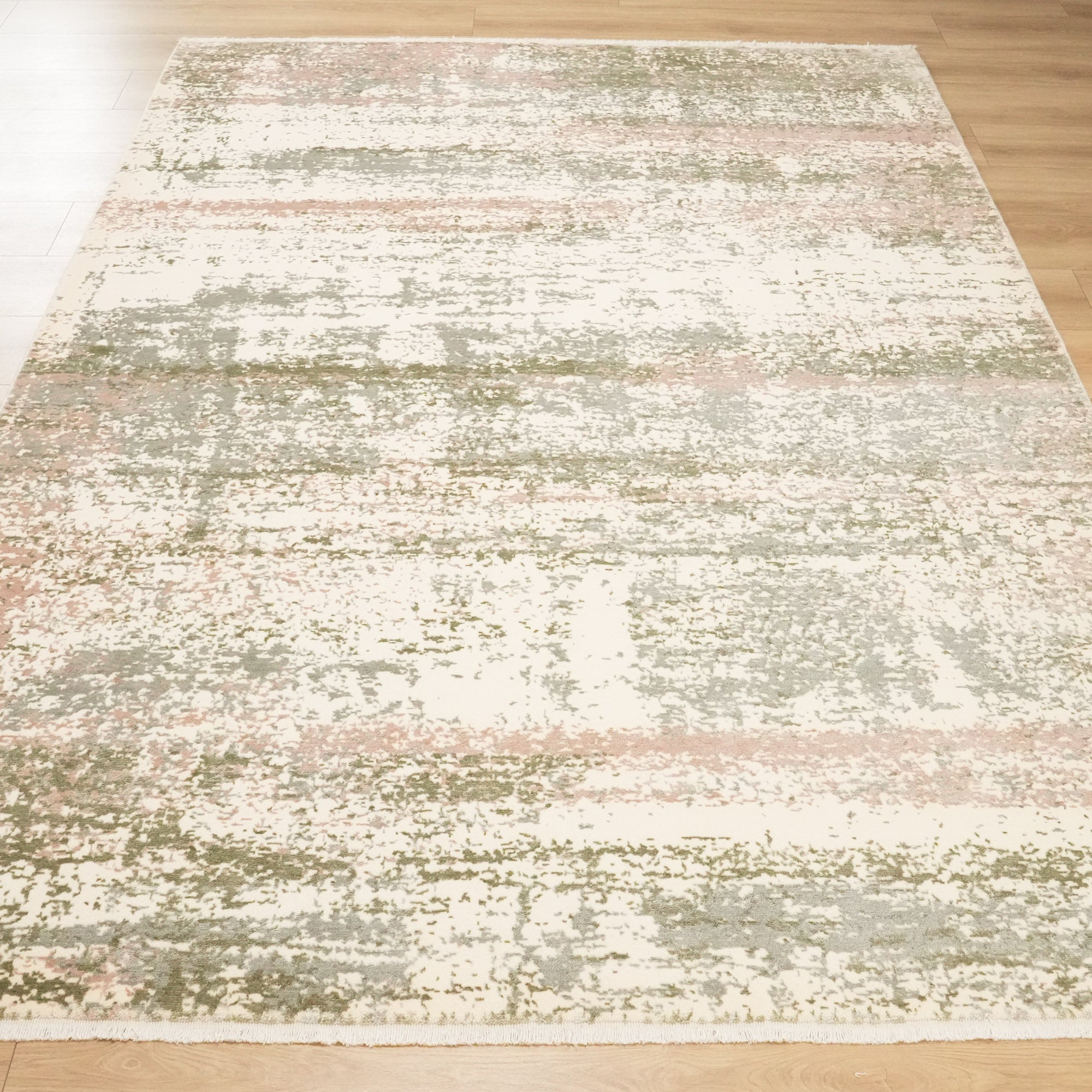 Heritage Serisi Soyut Desenli Yeşil Yün Halı