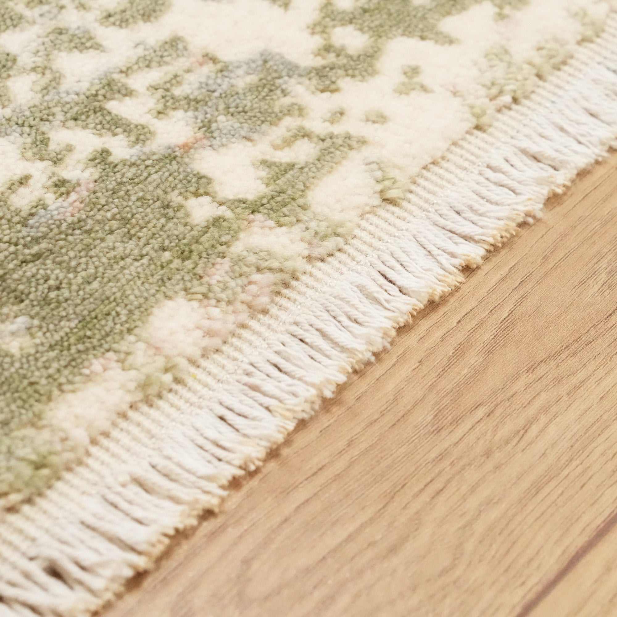 Heritage Serisi Soyut Desenli Yeşil Yün Halı