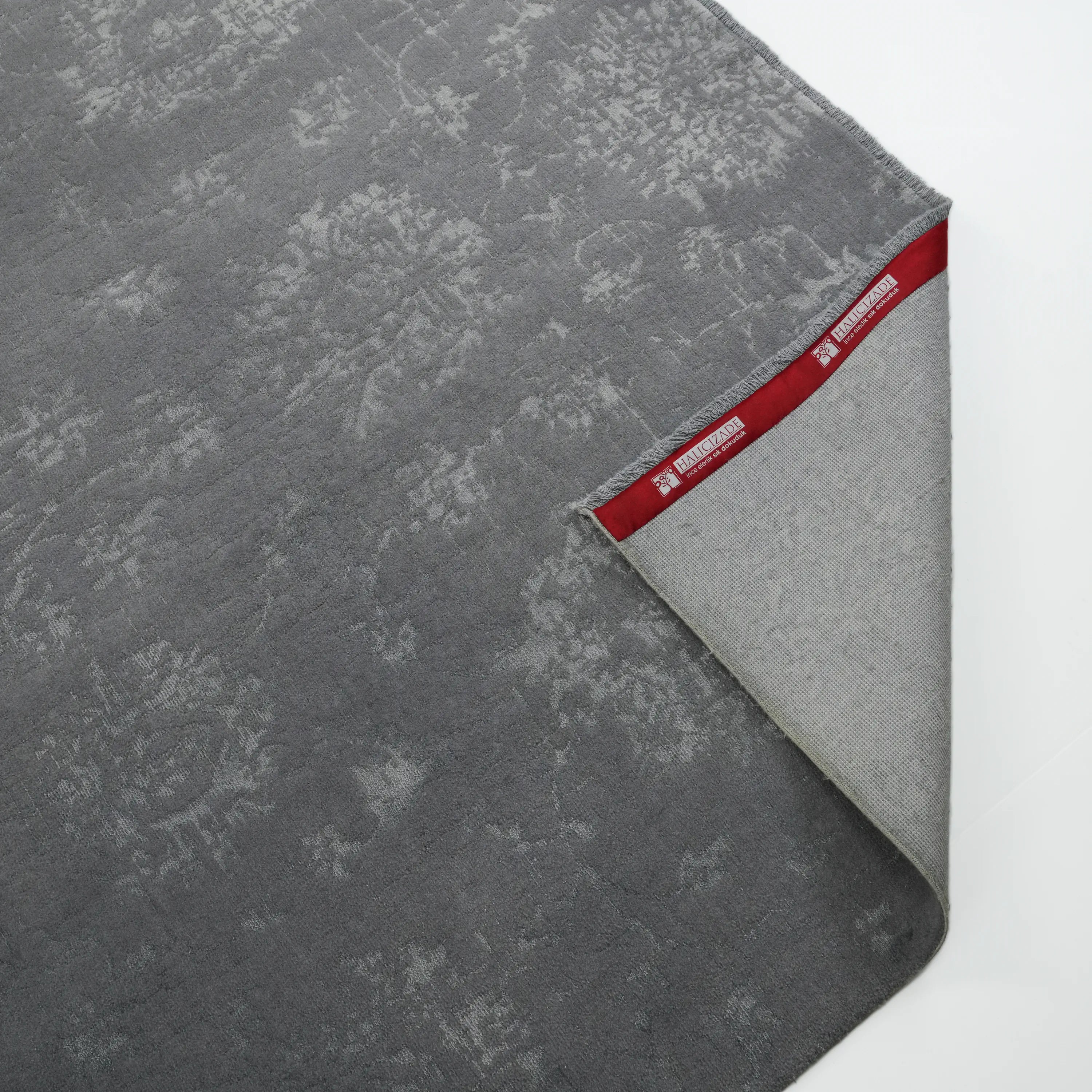 Heritage Series Vintage Patterned Gray Wool Loom Woven Rug