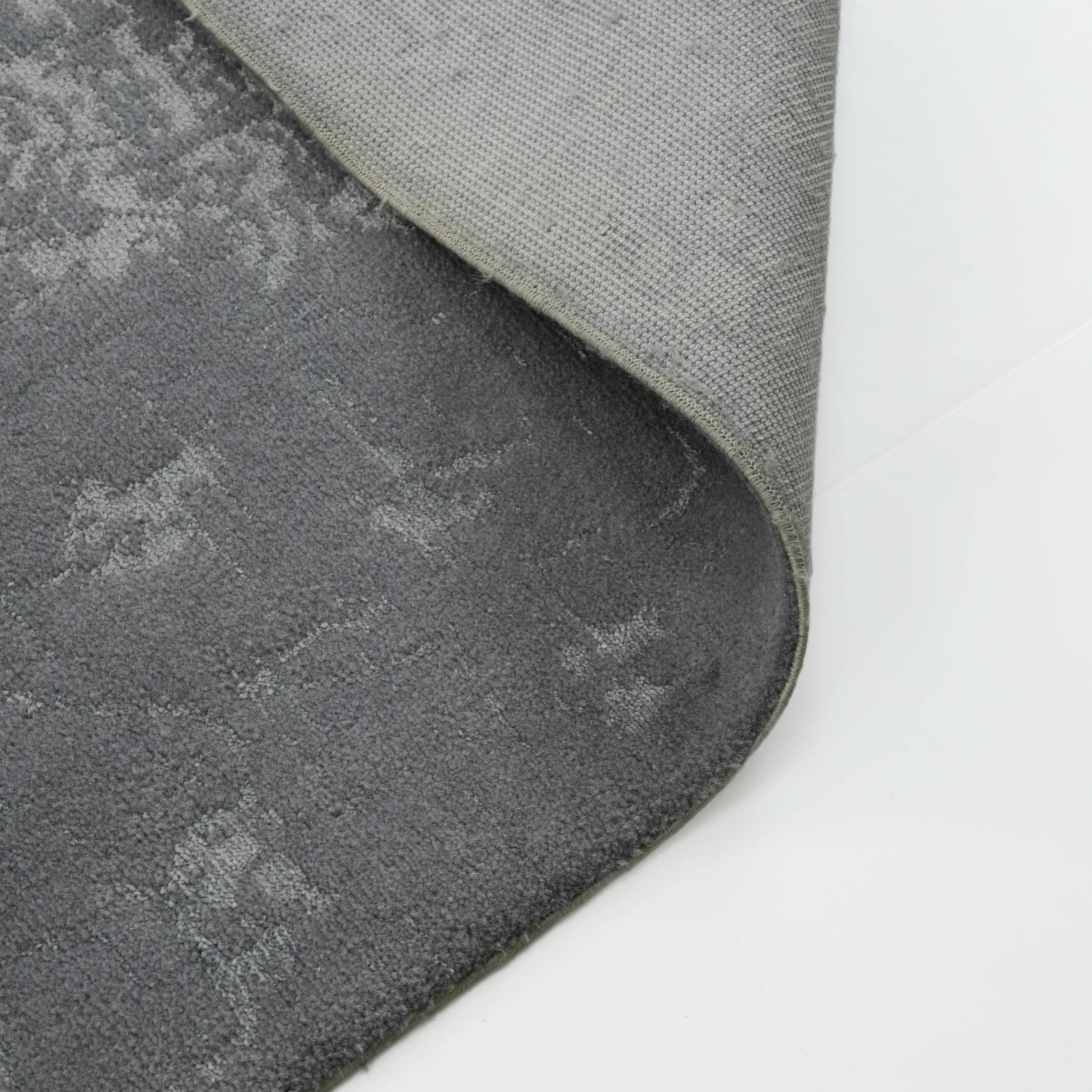 Heritage Series Vintage Patterned Gray Wool Loom Woven Rug