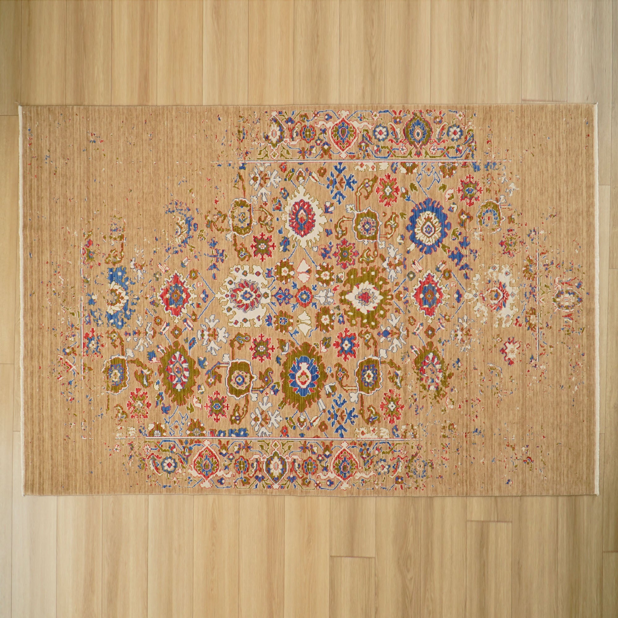 Heritage Serisi Vintage Desenli Tezgah Dokuma Çiçekli Halı