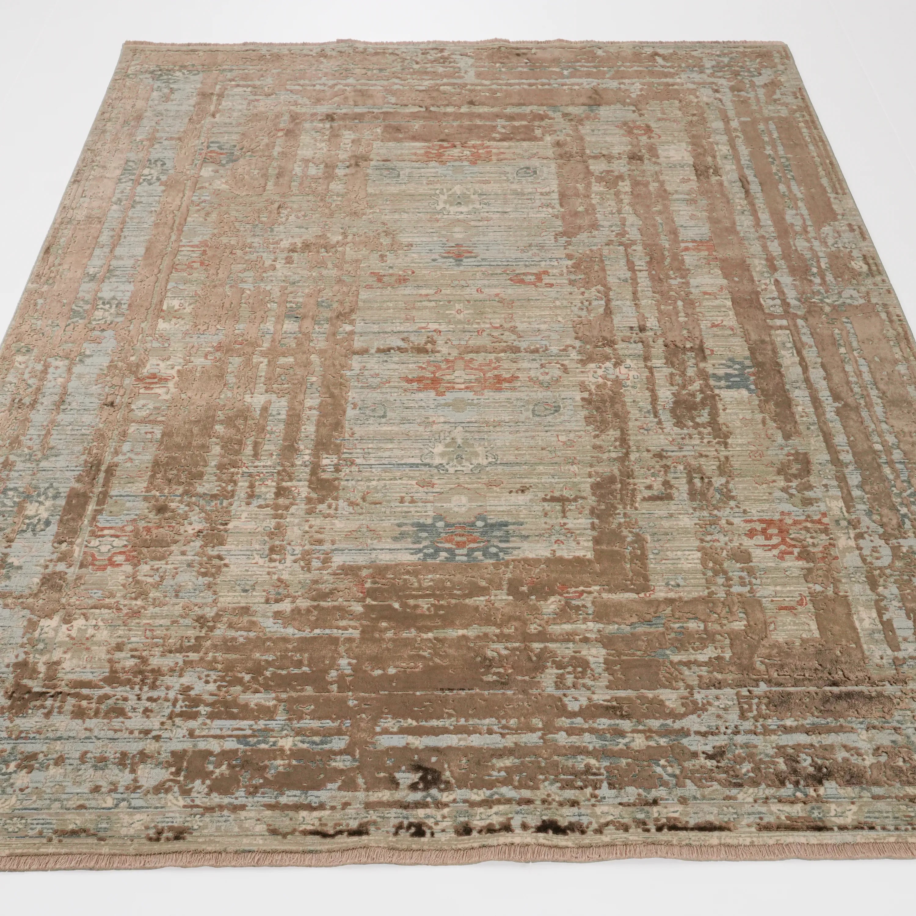 Historia Serisi Makine Dokuma Vintage Desenli Kahverengi Halı