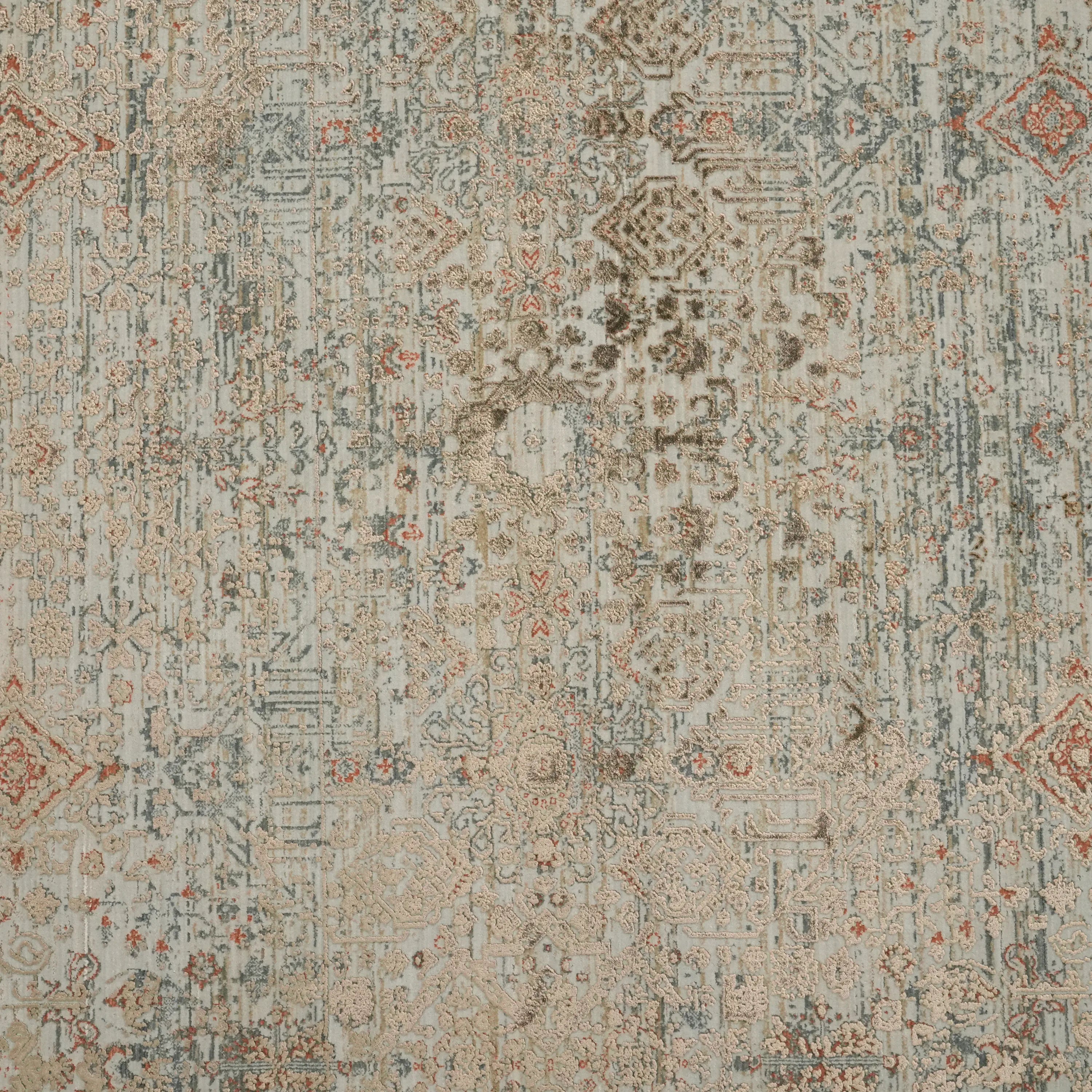 Historia Serisi Vintage Desenli Viskon Gri/Kahverengi Halı