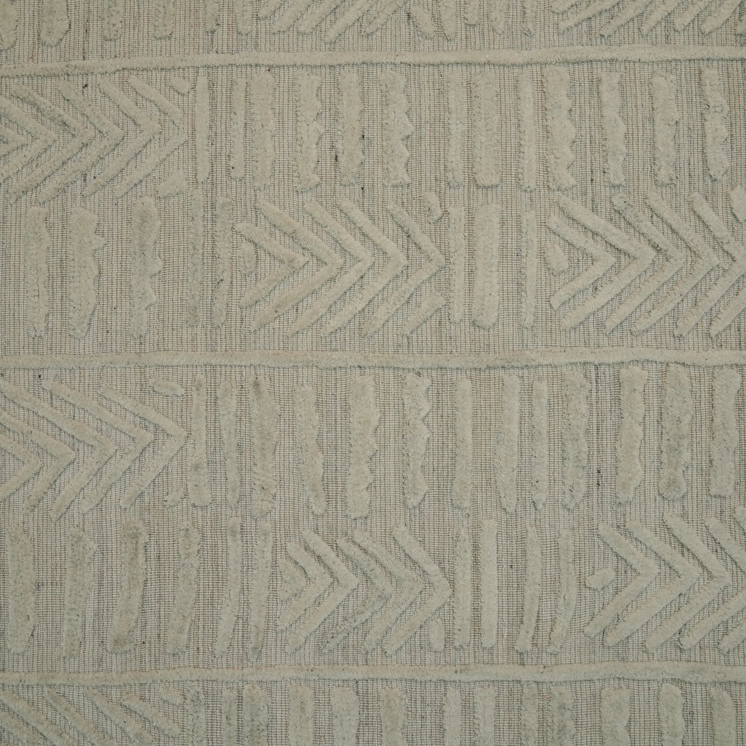 Ihlara Series Handwoven Geometric Patterned Wool Cream Rug