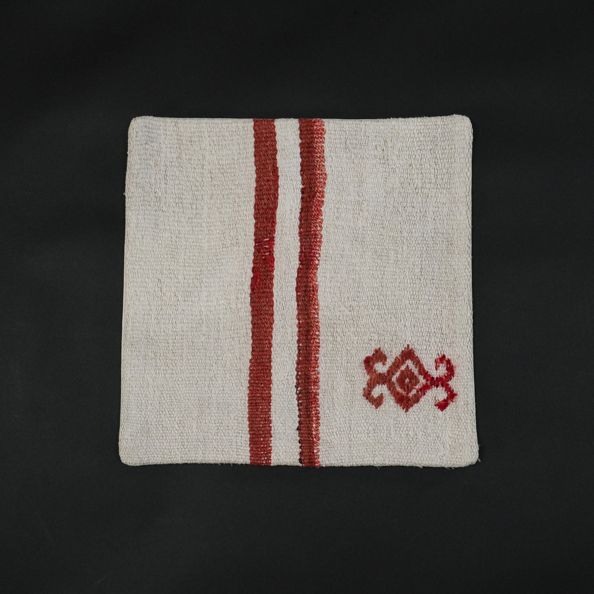 Cream Striped Handwoven Wool Cushion Covers, Set of Two — accessory