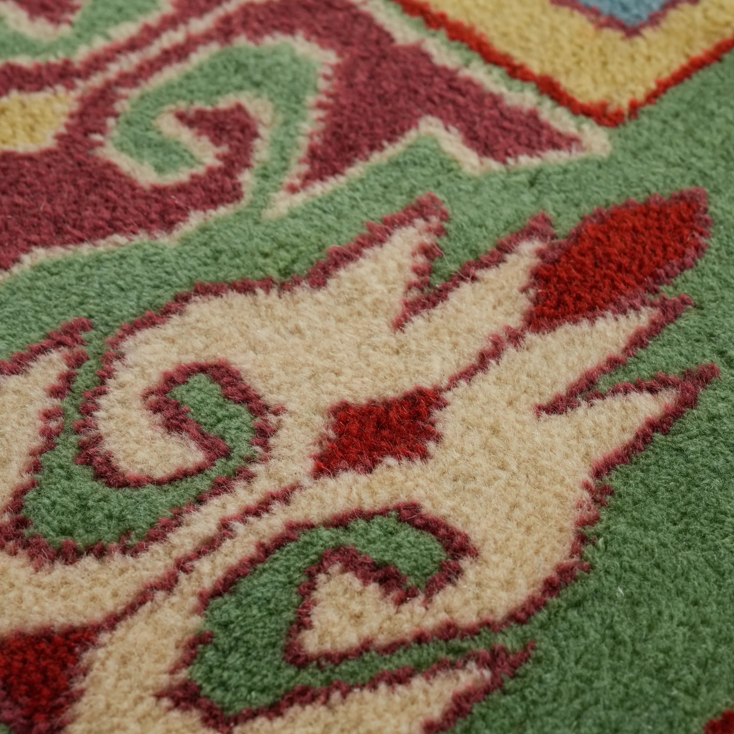 Second Hand Anatolian Patterned Handwoven Cream Yörük Carpet