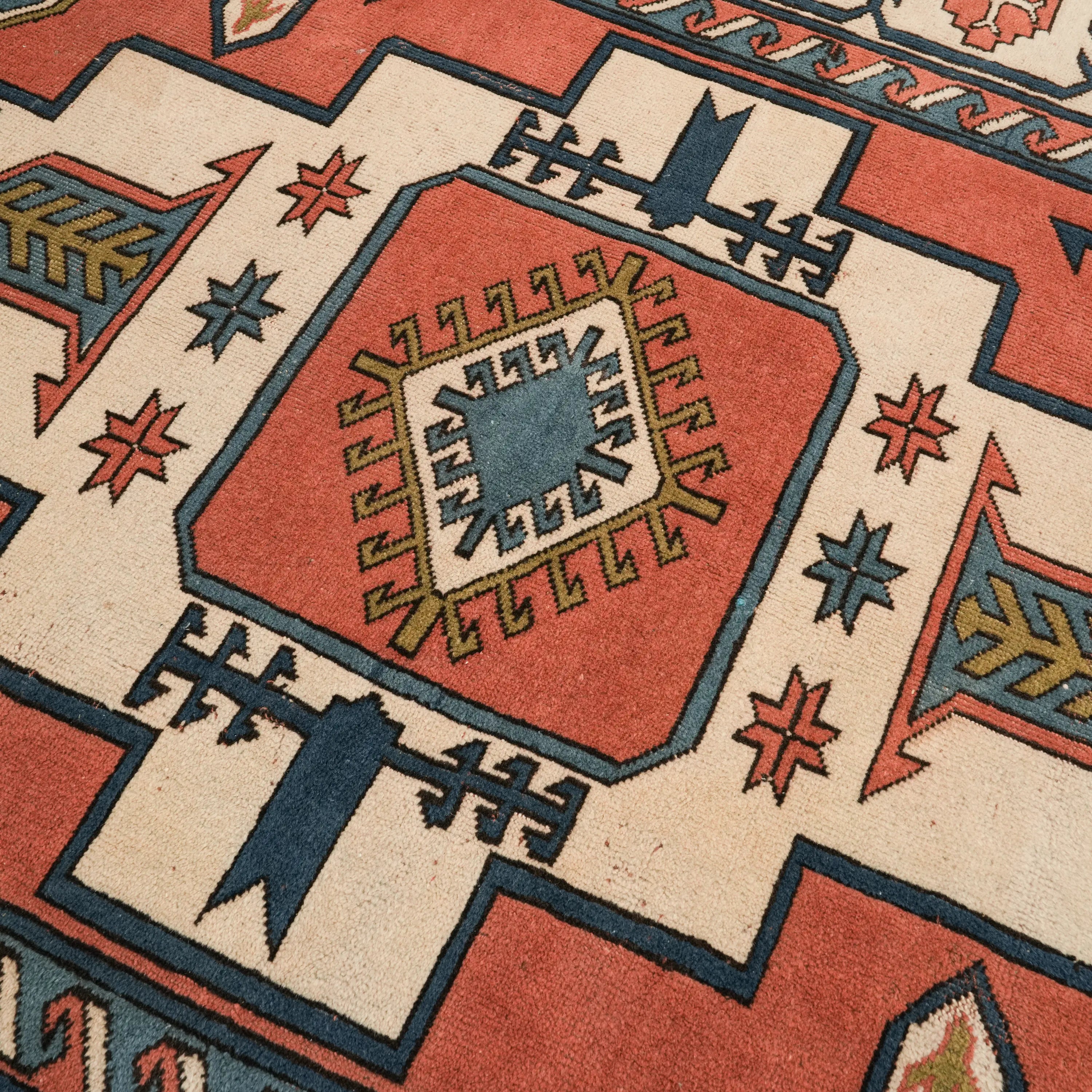 İkinci El Anadolu Desenli El Dokuma Rengarenk Yün Kars Halısı