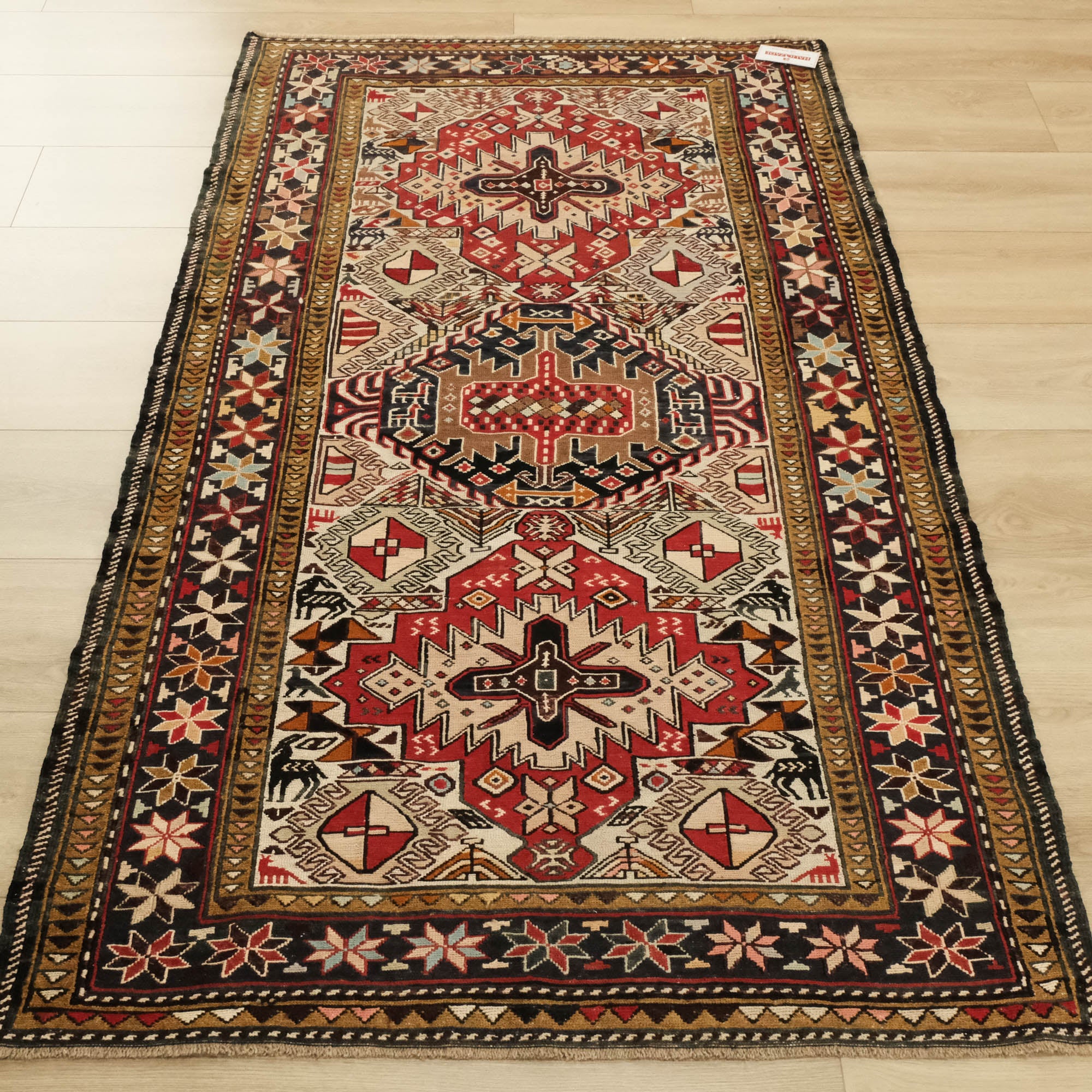 Otantik Desenli Şahseven El Dokuma İpekli Sumak Kilim