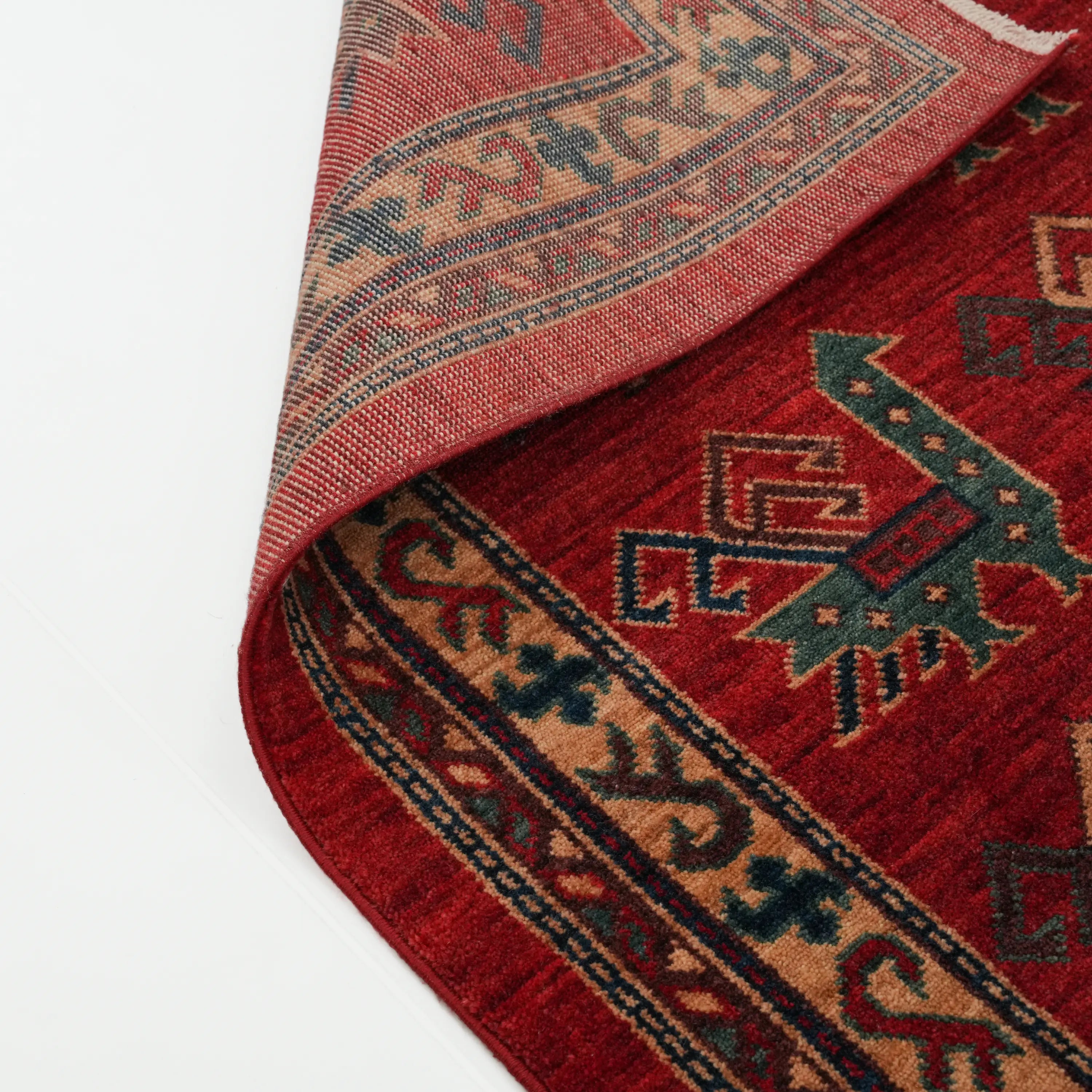 Kadim Serisi Anadolu Desenli Kırmızı Yün Tezgah Dokuma Halı