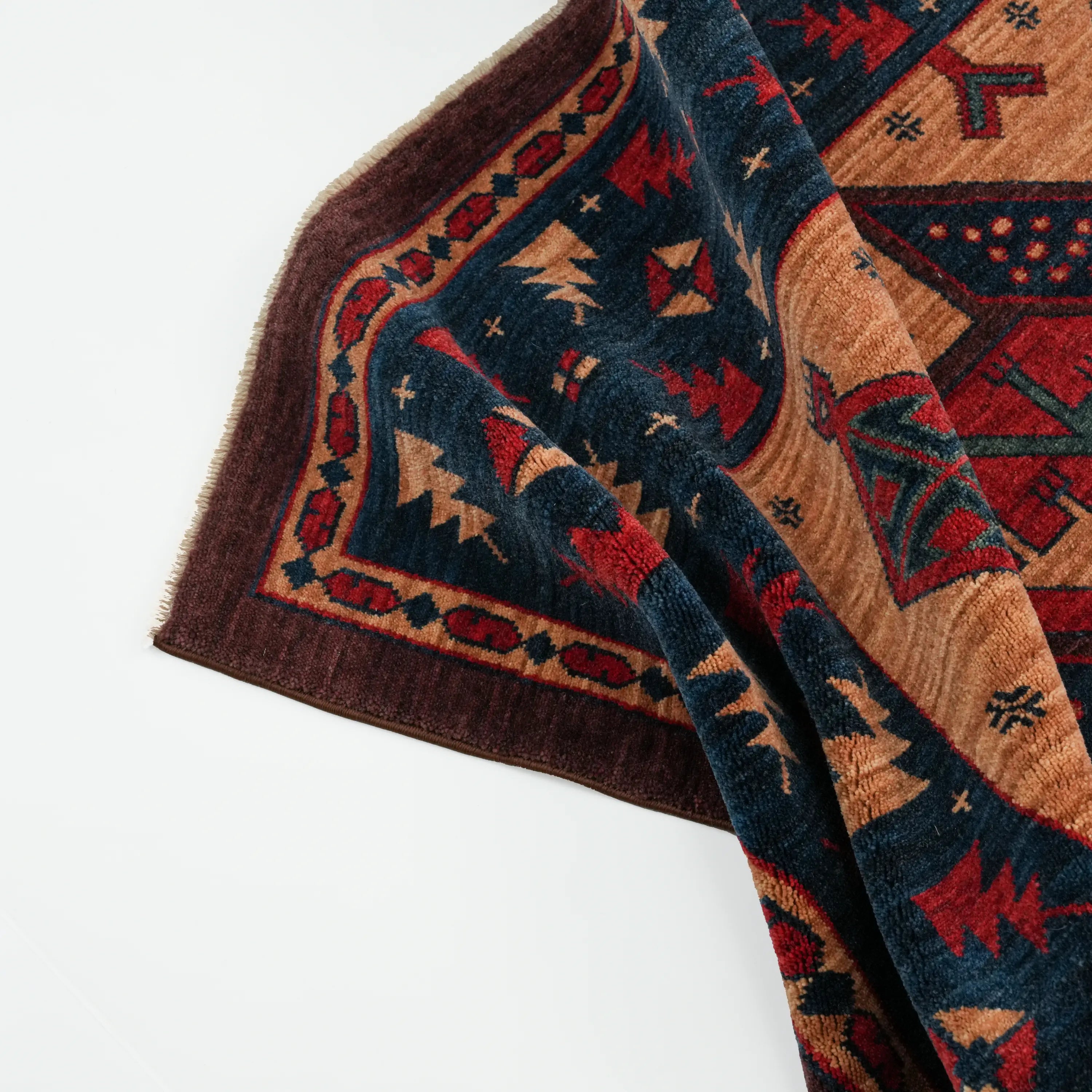 Kadim Series Anatolian Pattern Colorful Wool Loom Woven Rug