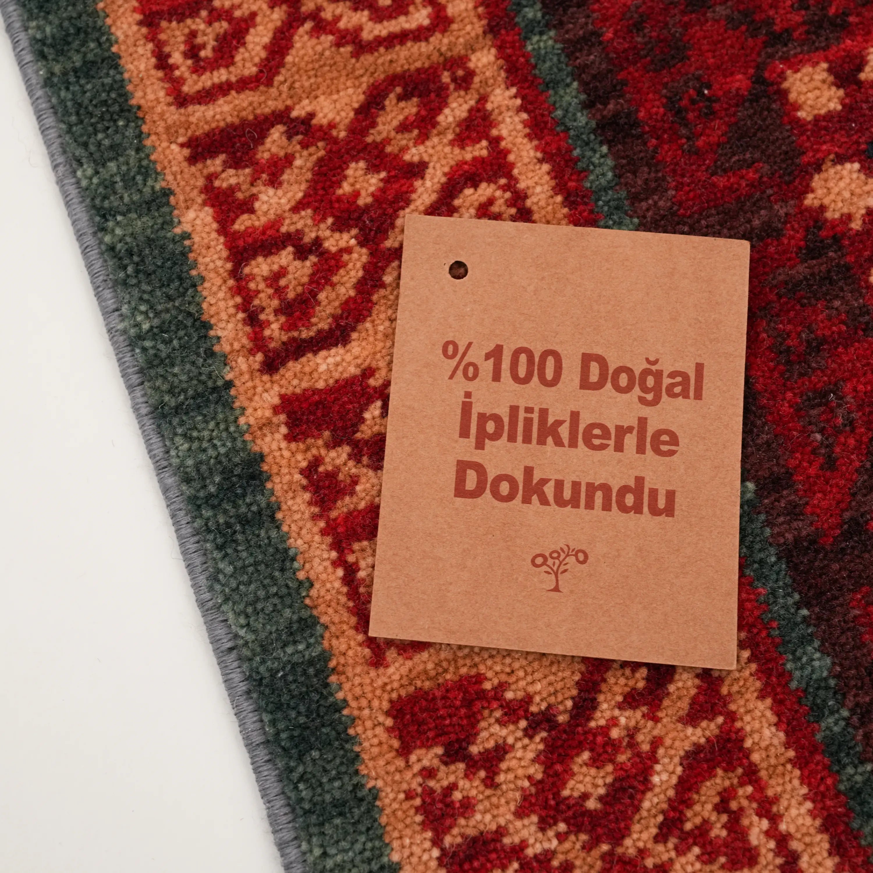 Kadim Serisi Anadolu Desenli Yün Mavi Tezgah Dokuma Halı