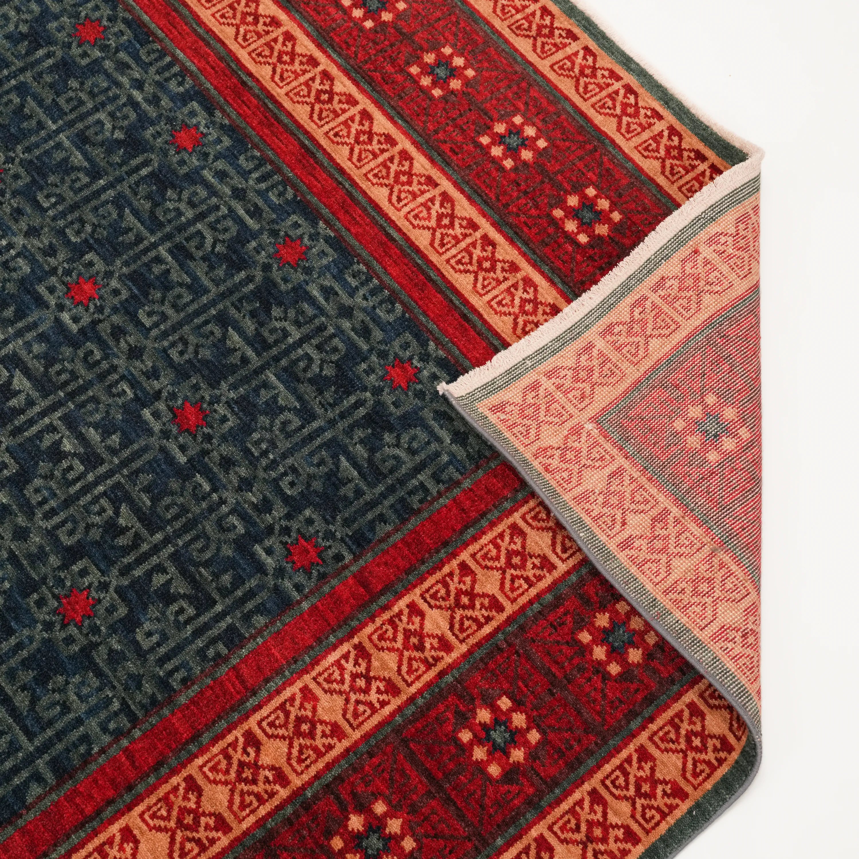 Kadim Serisi Anadolu Desenli Yün Mavi Tezgah Dokuma Halı