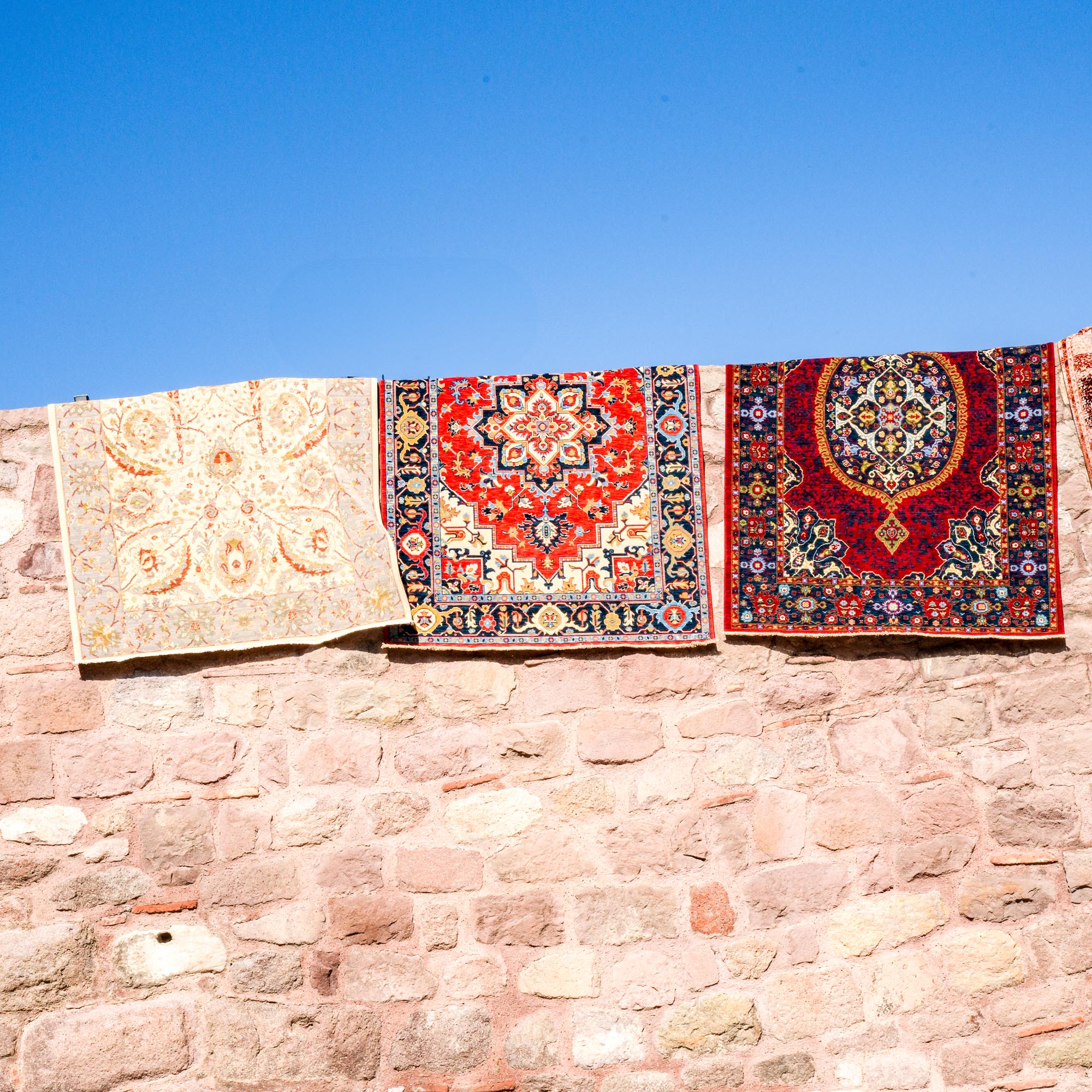Tempus Series Red Wool Special Loom Carpet with Anatolian Medallion Pattern