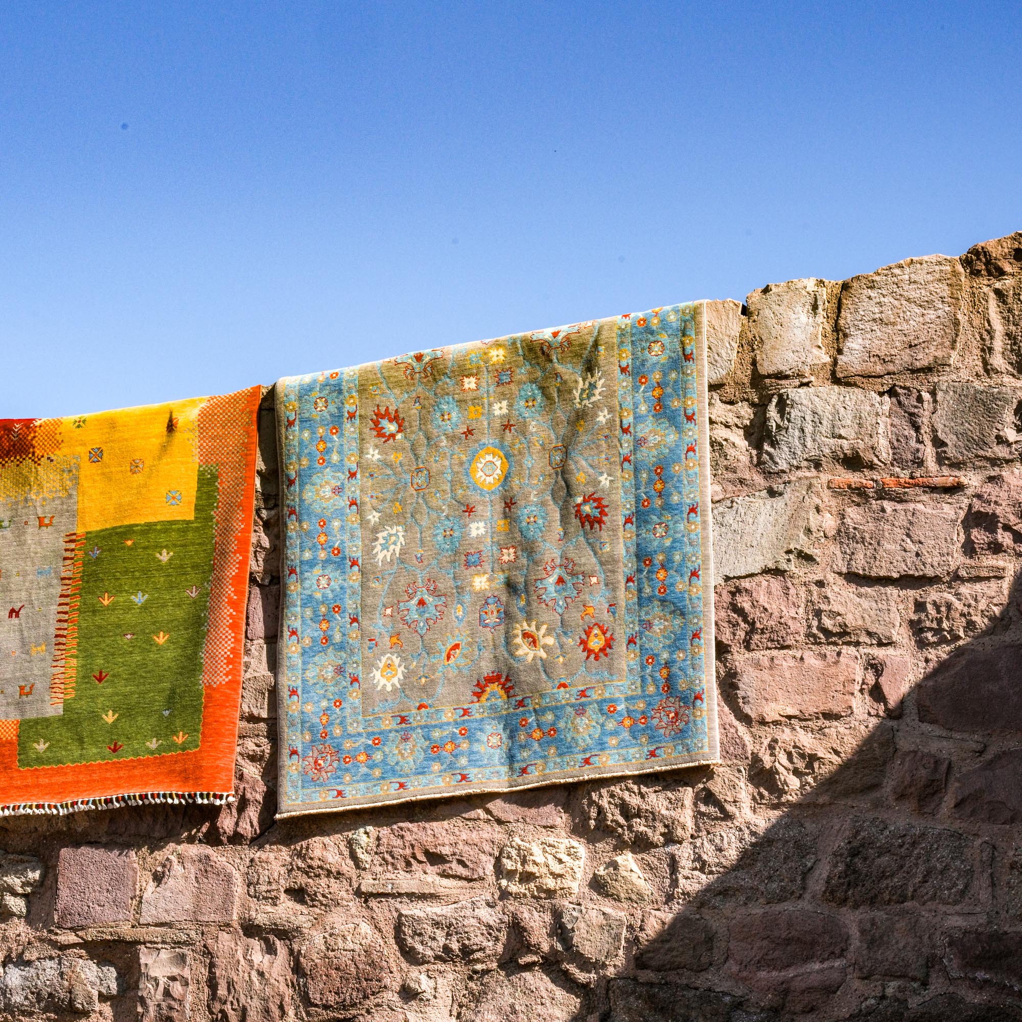 Tempus Series Uşak Patterned Blue-Grey Wool Special Loom Carpet